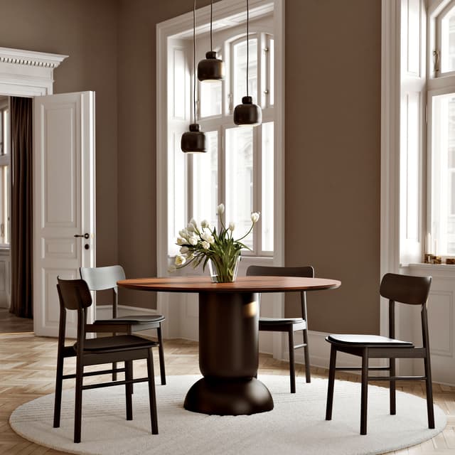 Ludo Ruokapöytä Walnut Ø130