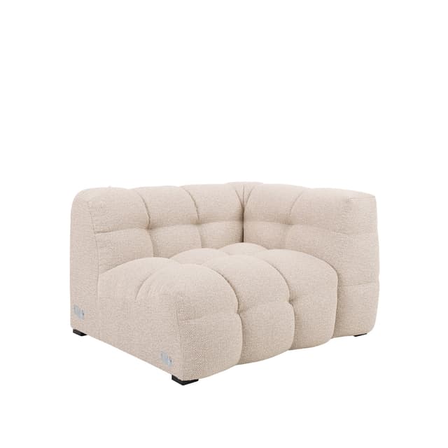 Billie 1-istuttava Sivumoduuli Oikea Käsinoja Beige Bouclé 118cm