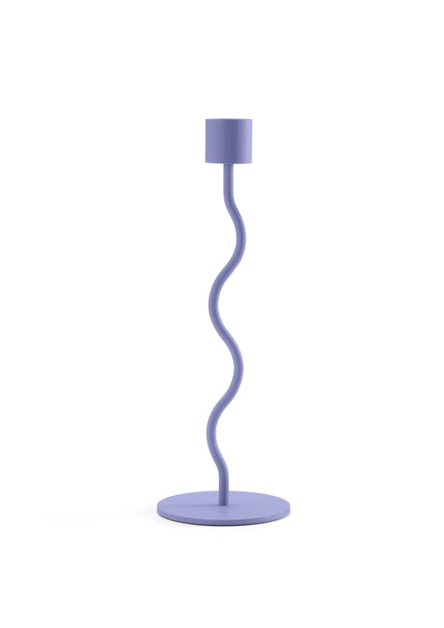 Curved Kynttilänjalka Dark Lilac 23cm