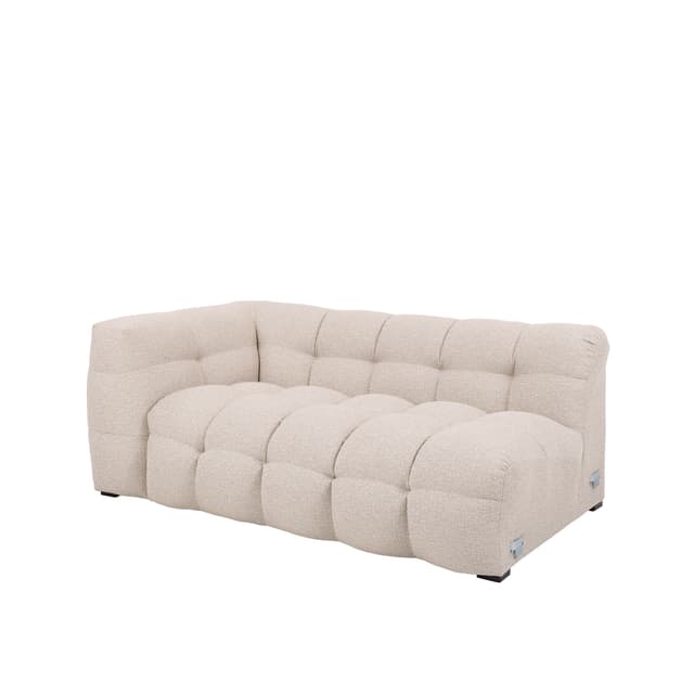 Billie 2-istuttava Sivumoduuli Vasen Käsinoja Beige Bouclé 174cm