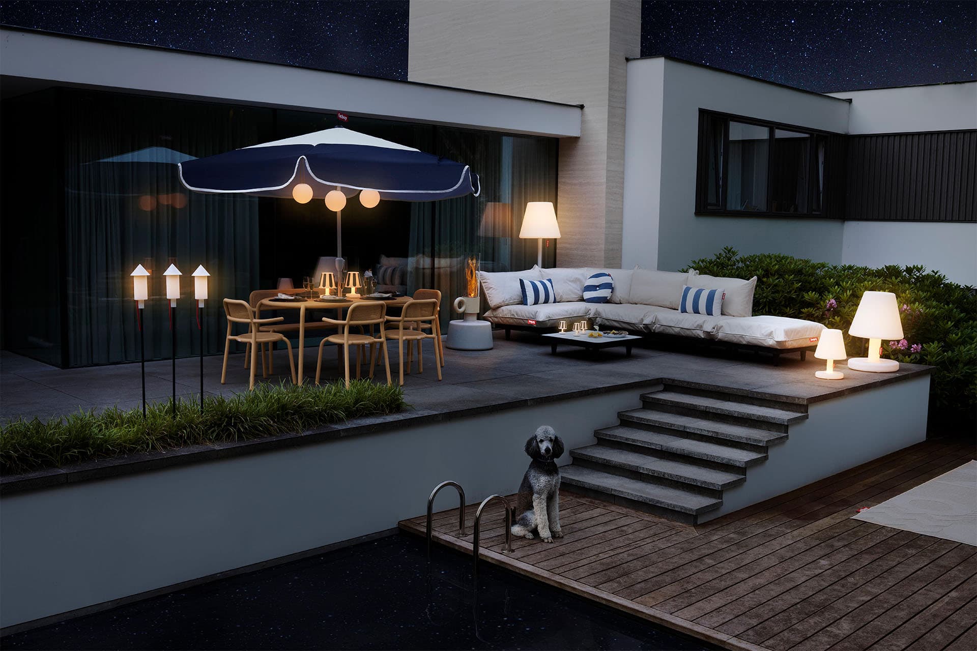 Sunshady aurinkovarjo ocean blue ø300
