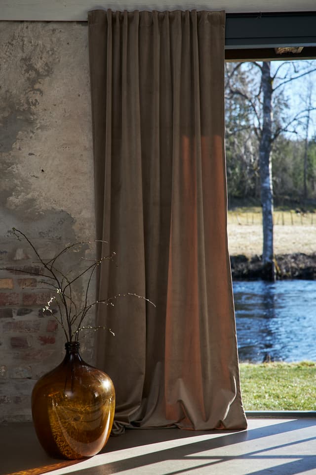 Anna sivuverho sametti beige 280cm