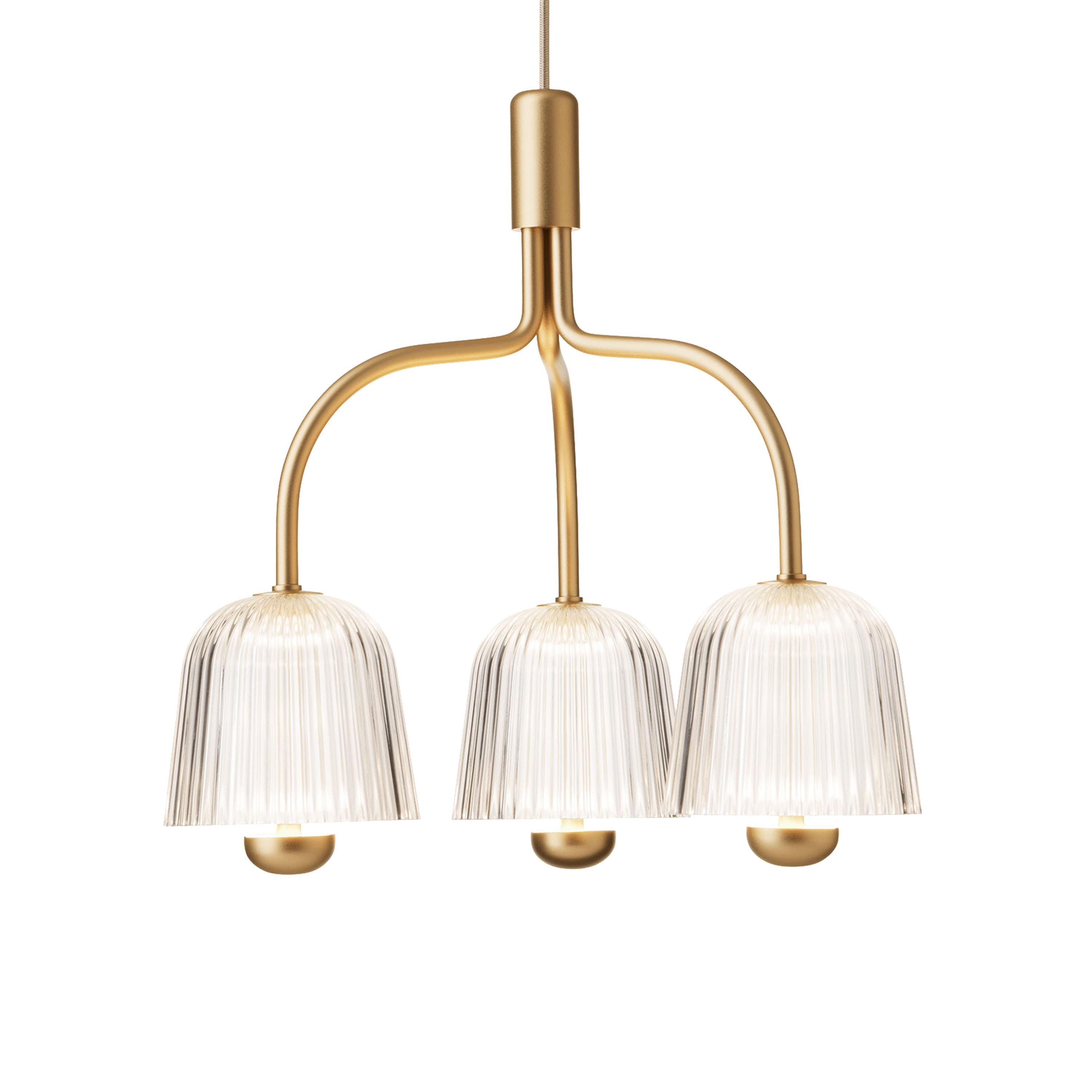 Asteea 3 Kattovalaisin Satin Brass/Ripple Clear