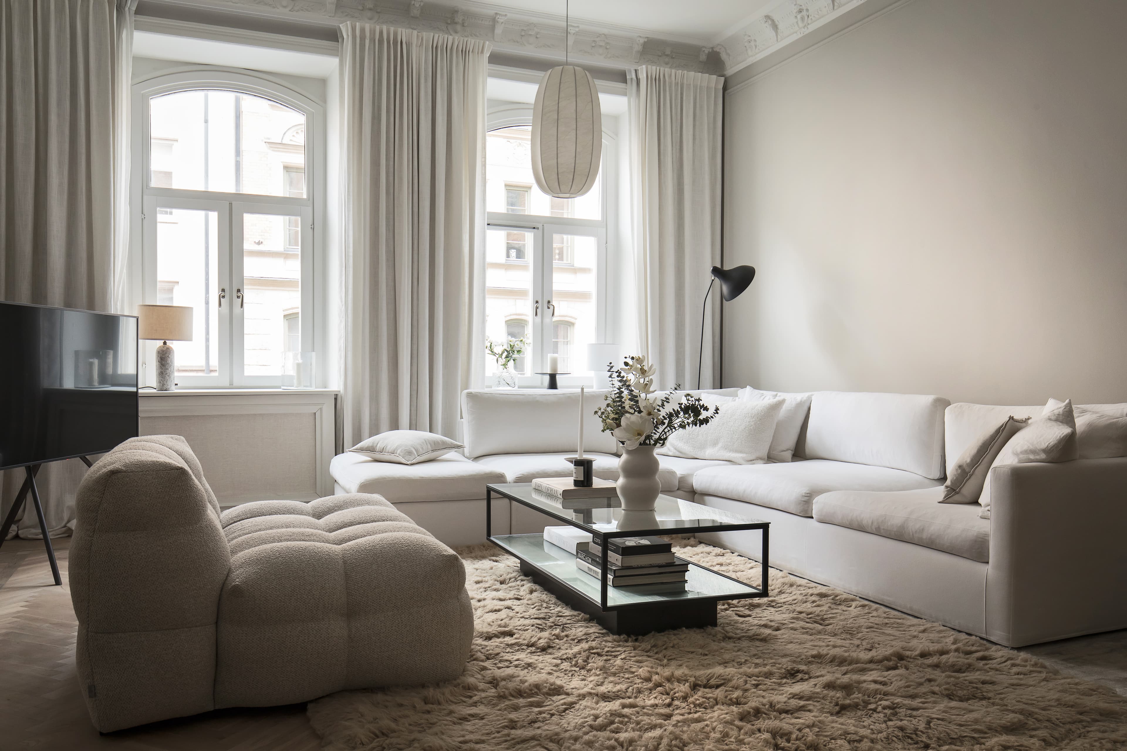 Billie Loungetuoli Beige Bouclé 120 cm