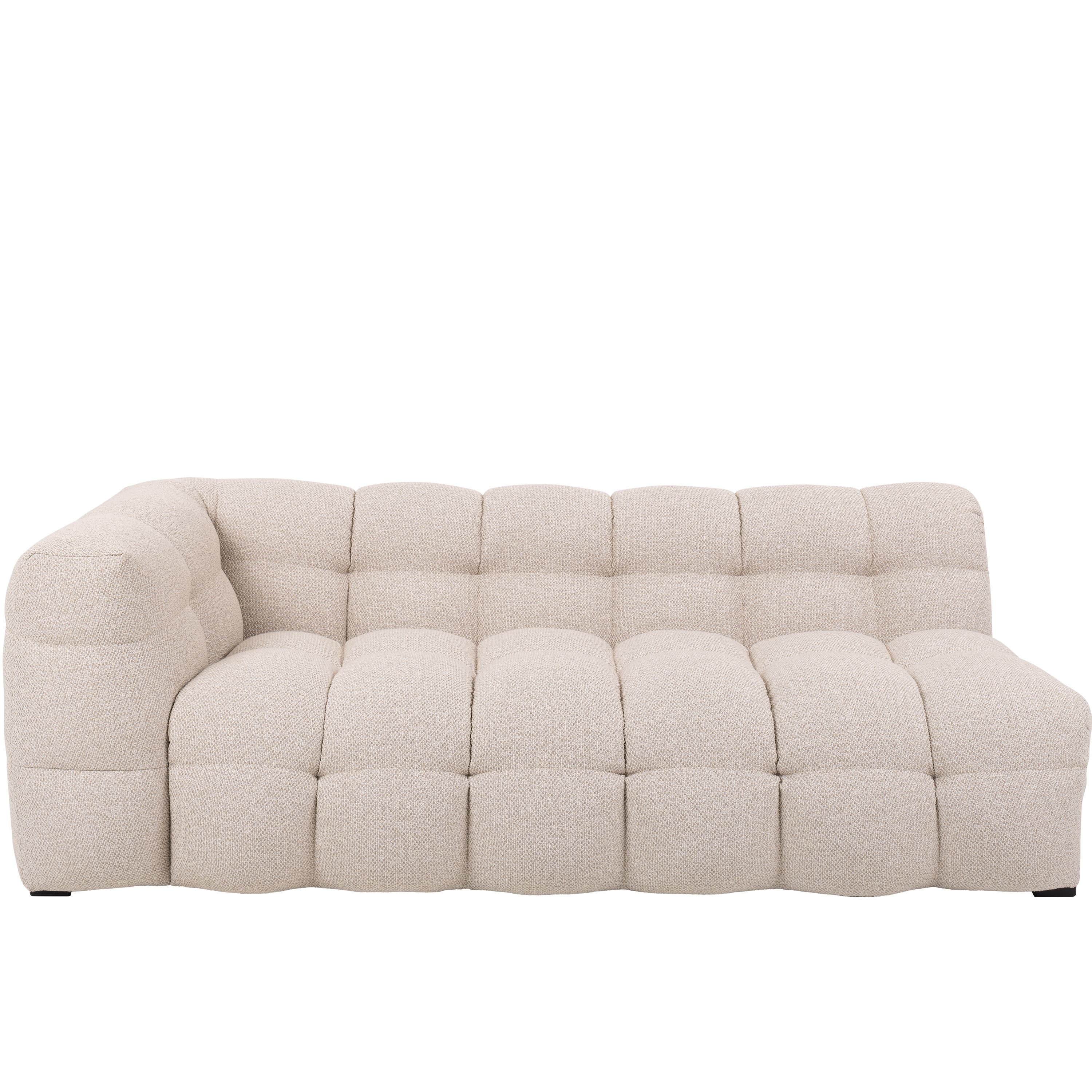 Billie 3-istuttava Sivumoduuli Vasen Käsinoja Beige Bouclé 202cm