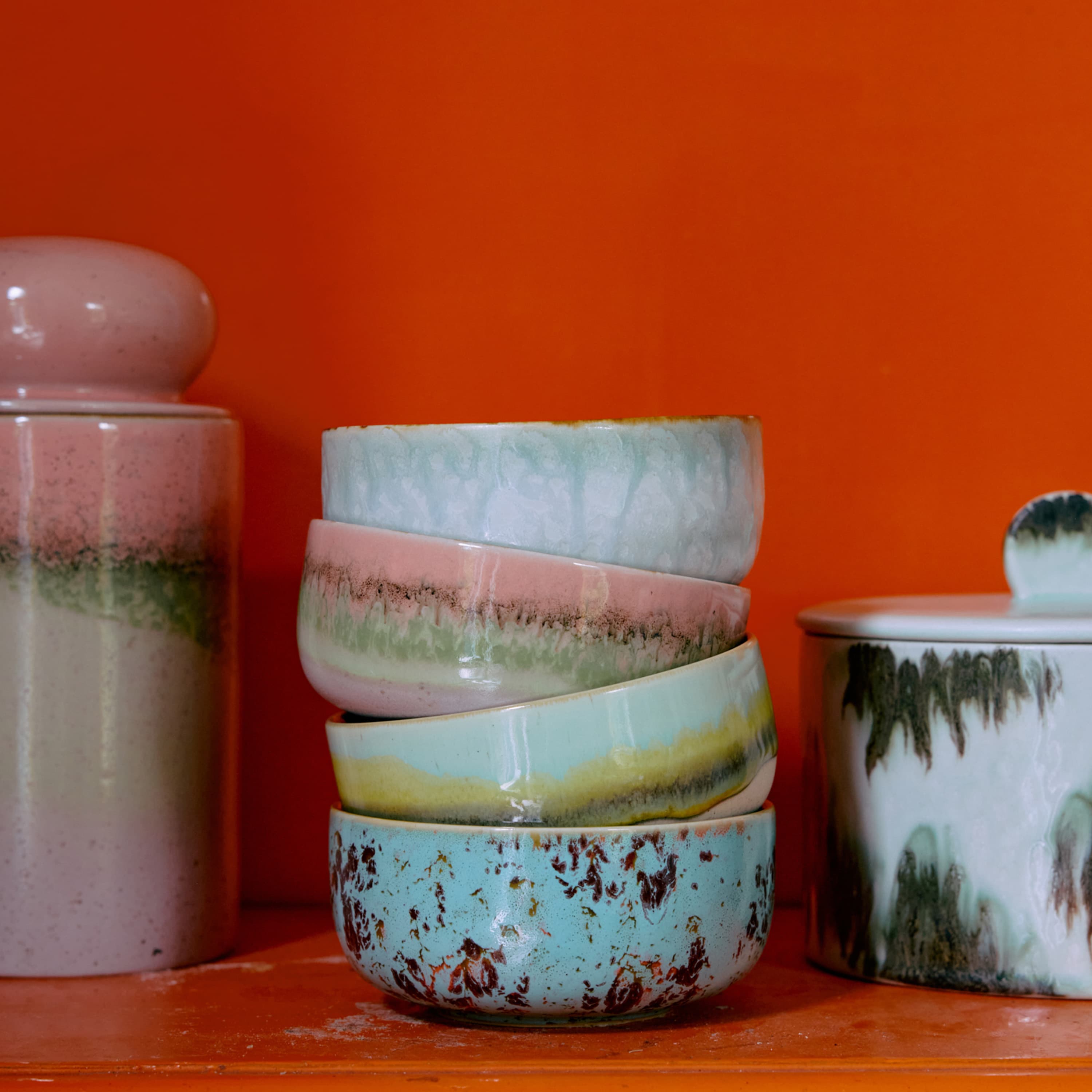 70s Ceramics Jälkiruokakulho Impression 4 kpl