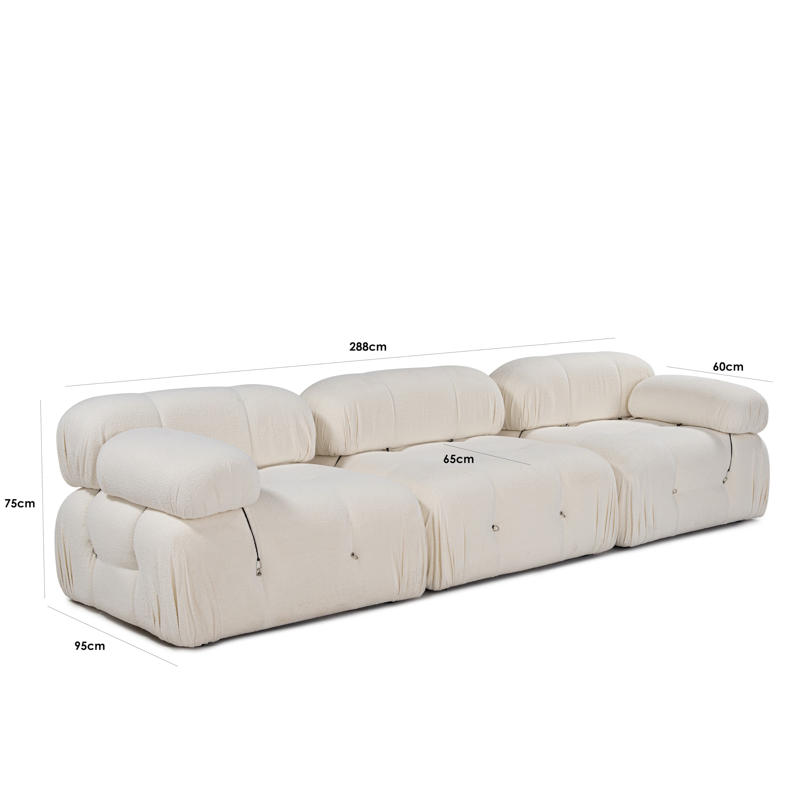 Blanca 3-istuttava Sohva White Bouclé