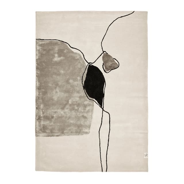 Abstract villa/viskoosimatto Norsunluu 250 x 350