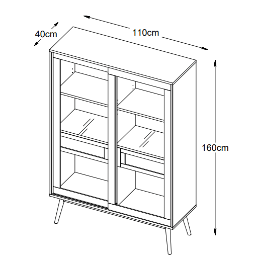Sofia Vitriinikaappi Smoked Oak 160cm