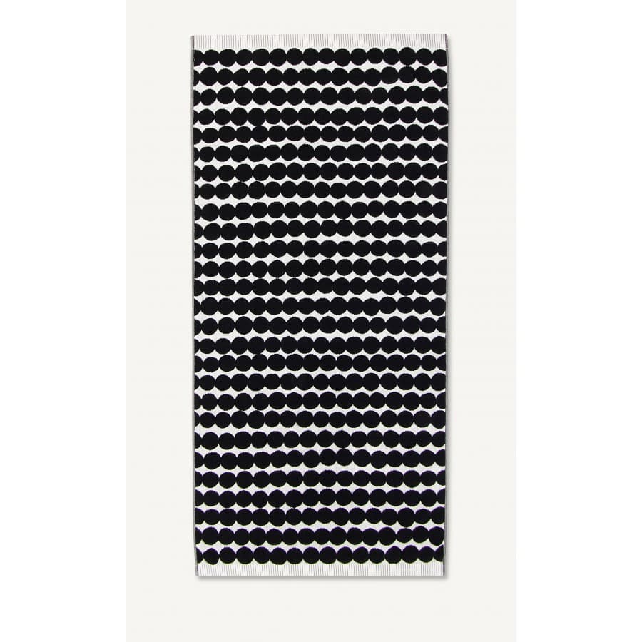 Räsymatto Pyyhe Musta/Valkoinen 70x150
