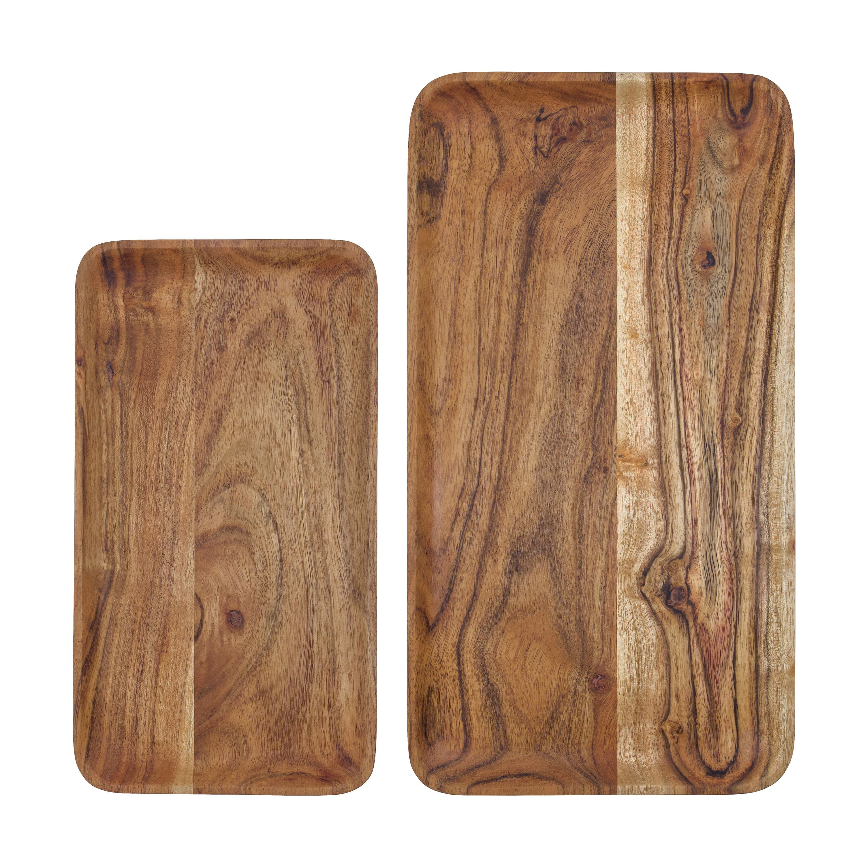 Wood Tarjotin Luonnonväri 2 kpl