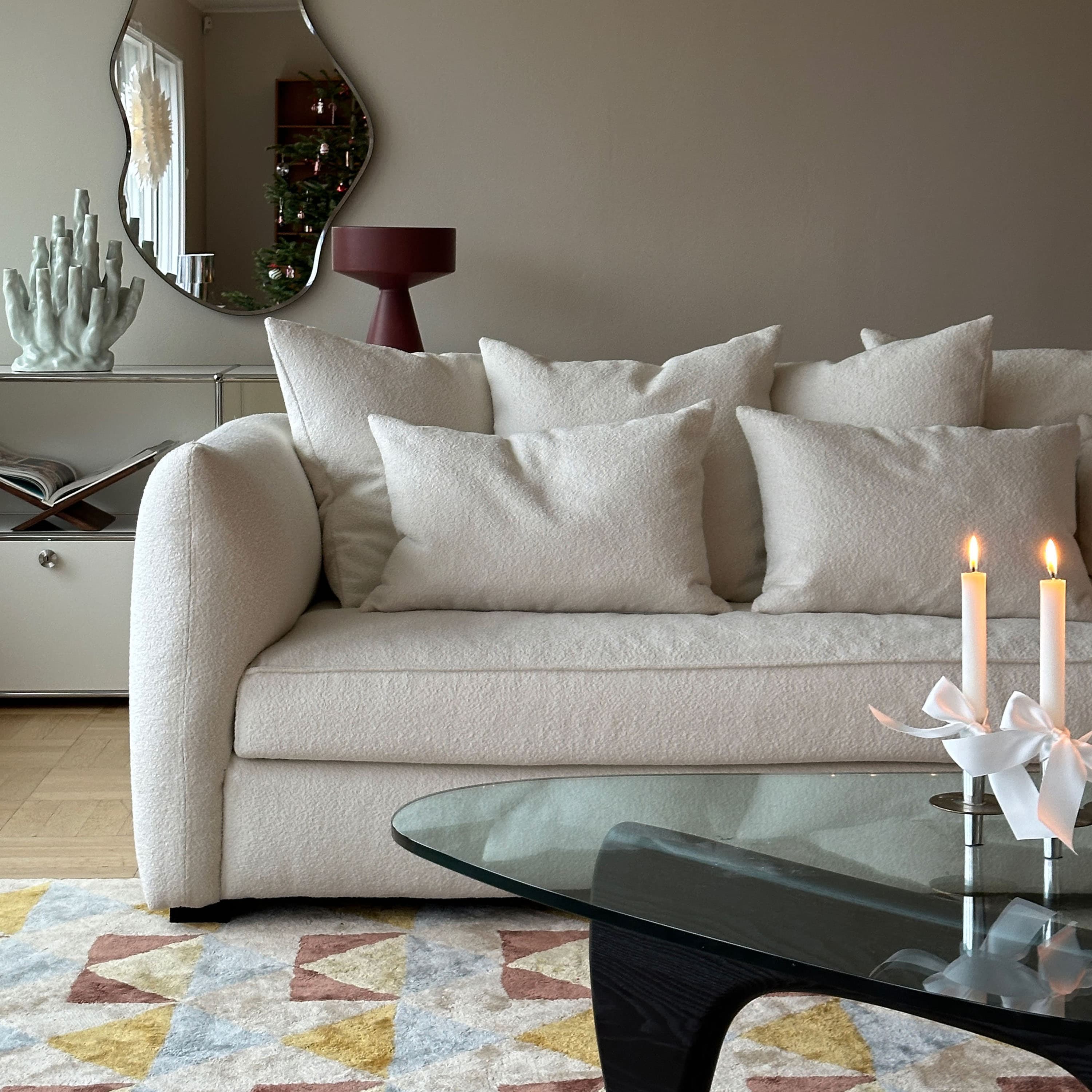 Cornell-sohva Bouclé Classic Offwhite 225cm
