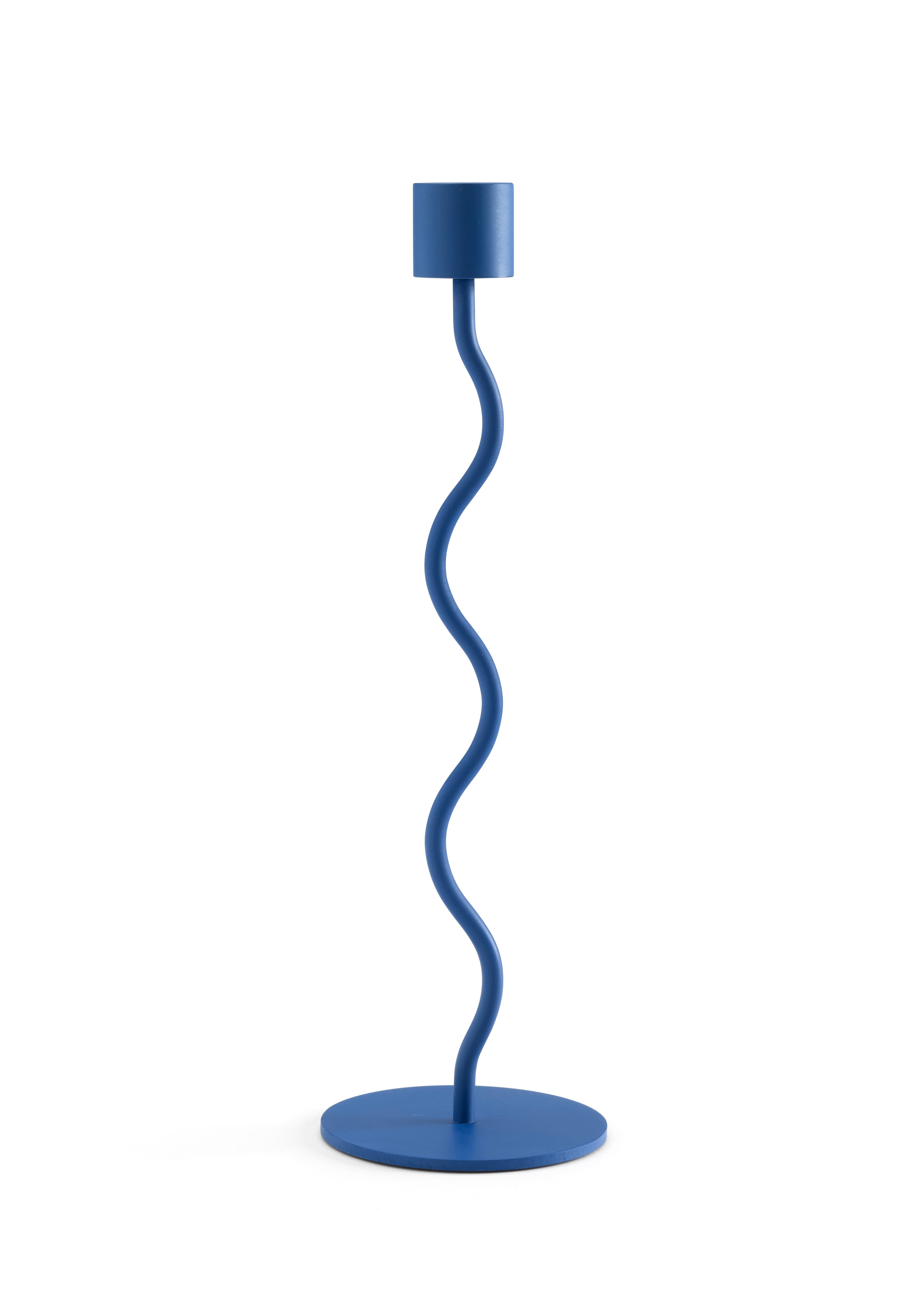 Curved Kynttilänjalka Cobalt Blue 26cm