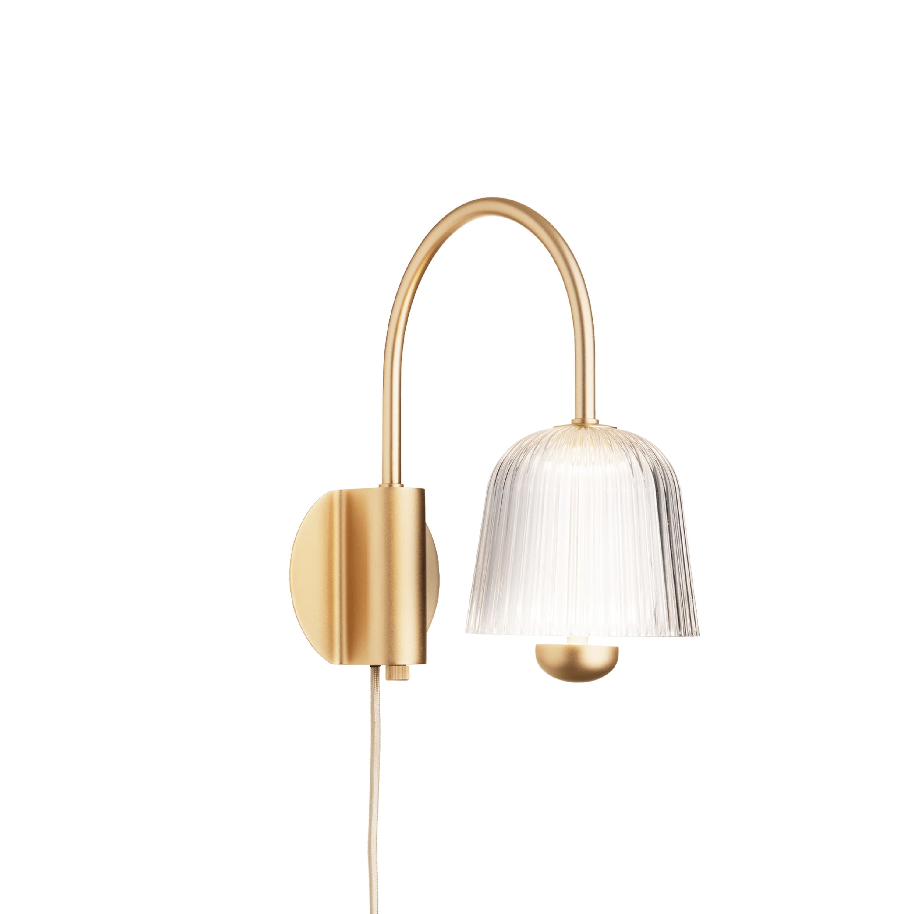 Asteea Seinävalaisin Satin Brass/Ripple Clear