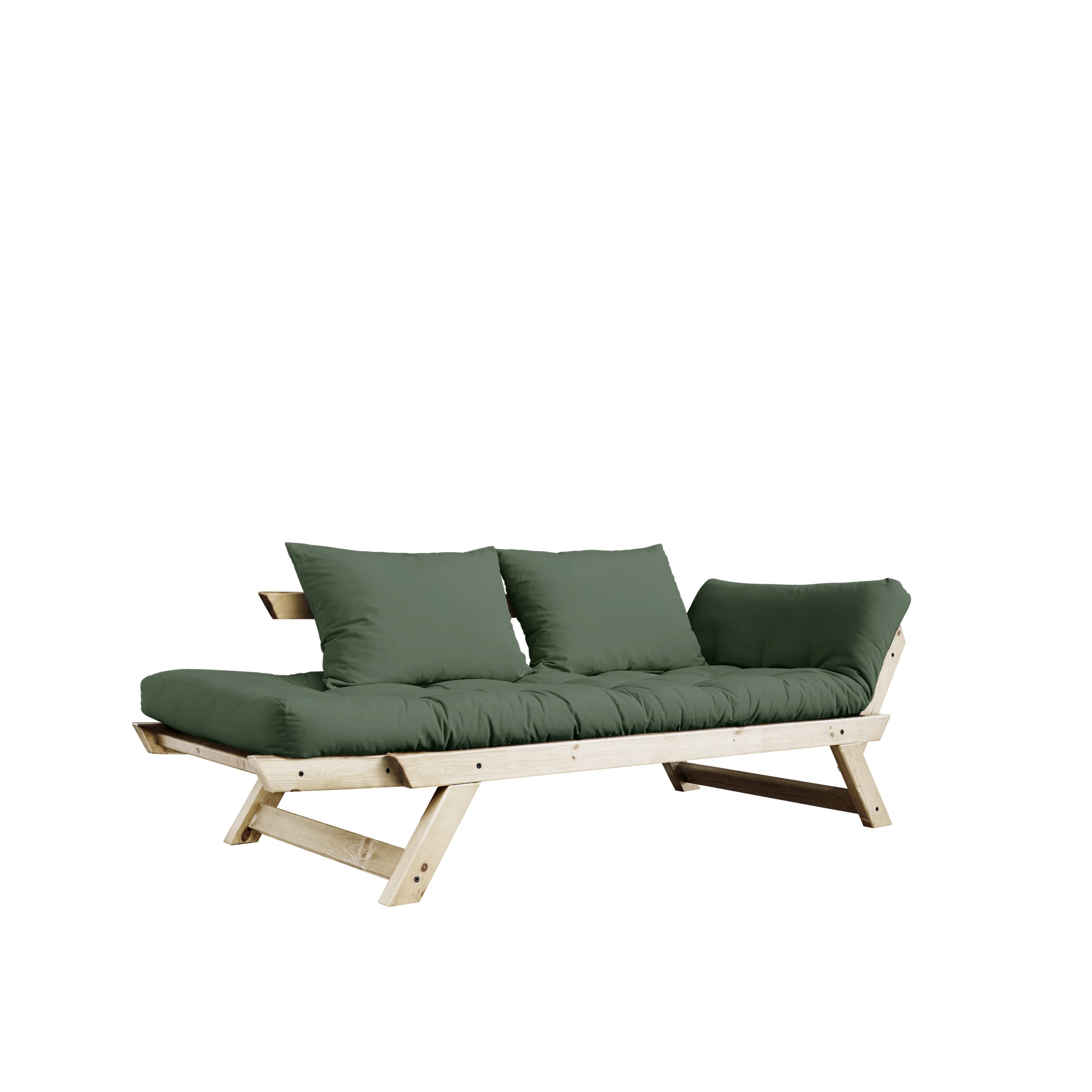 Bebop Sohvasänky Luonnollinen/Oliivinvihreä 174 cm