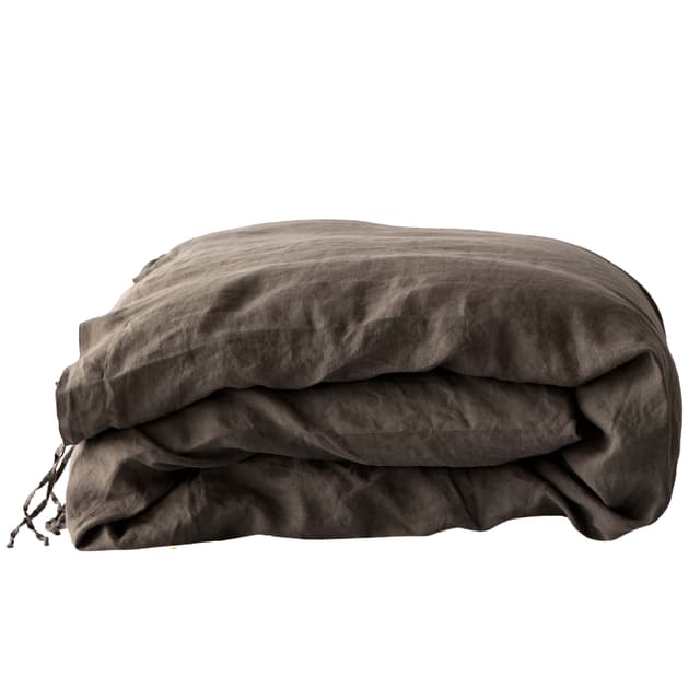 Pussilakana pellava taupe enkel