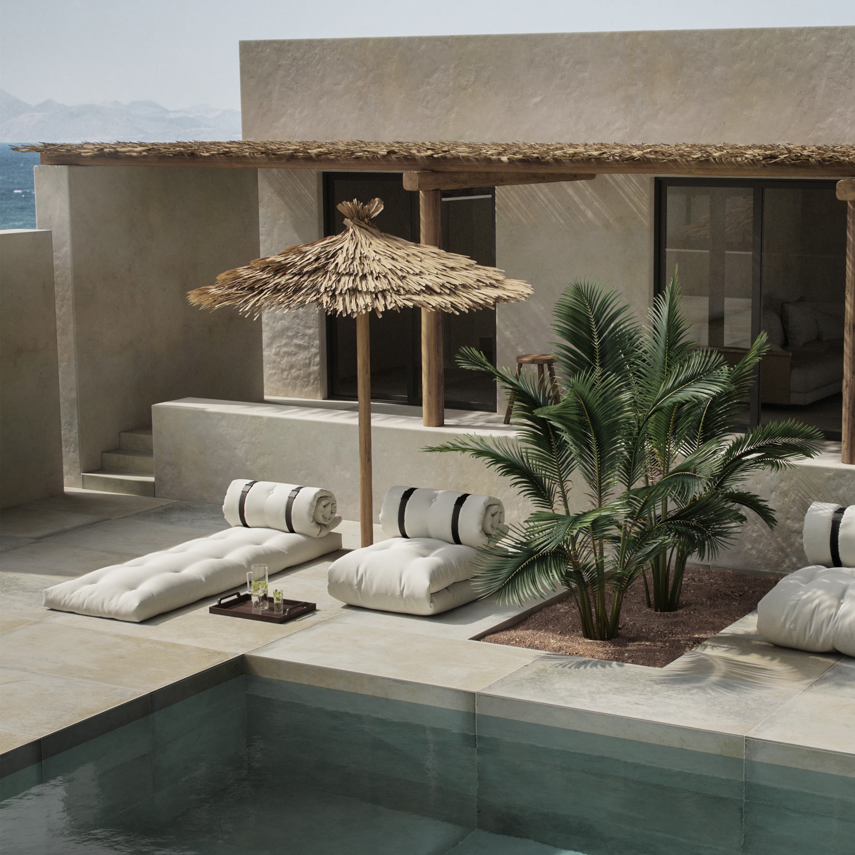 Buckle-Up Outdoor Loungepatja Beige