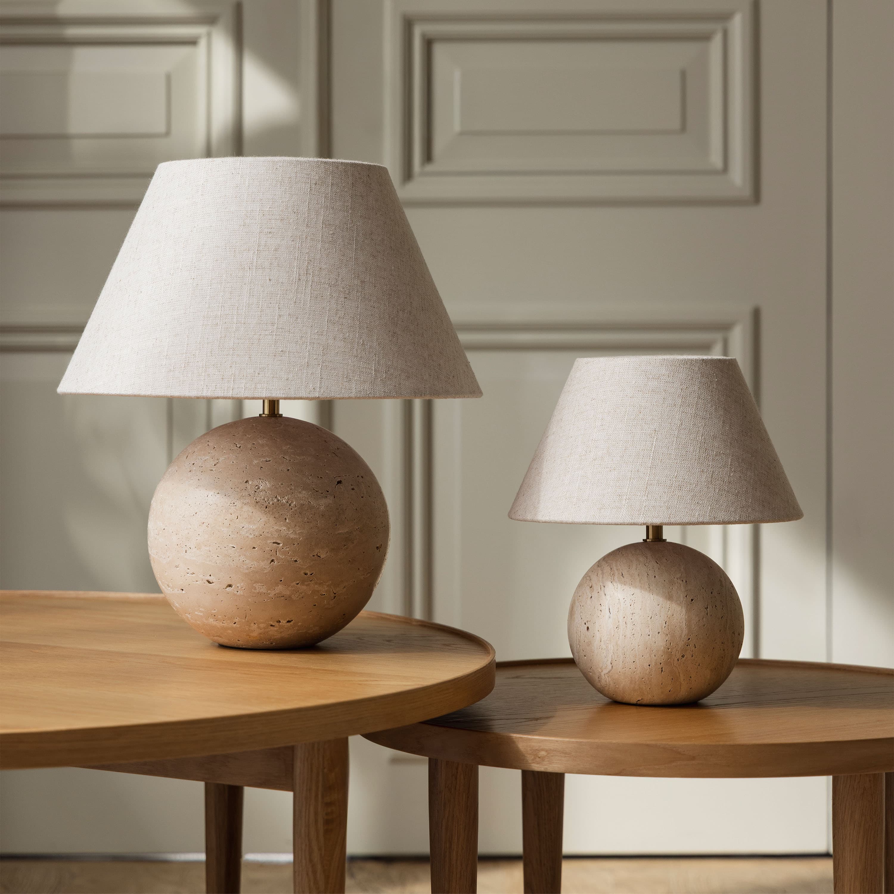 Castello Pöytävalaisin Beige travertiini 35cm