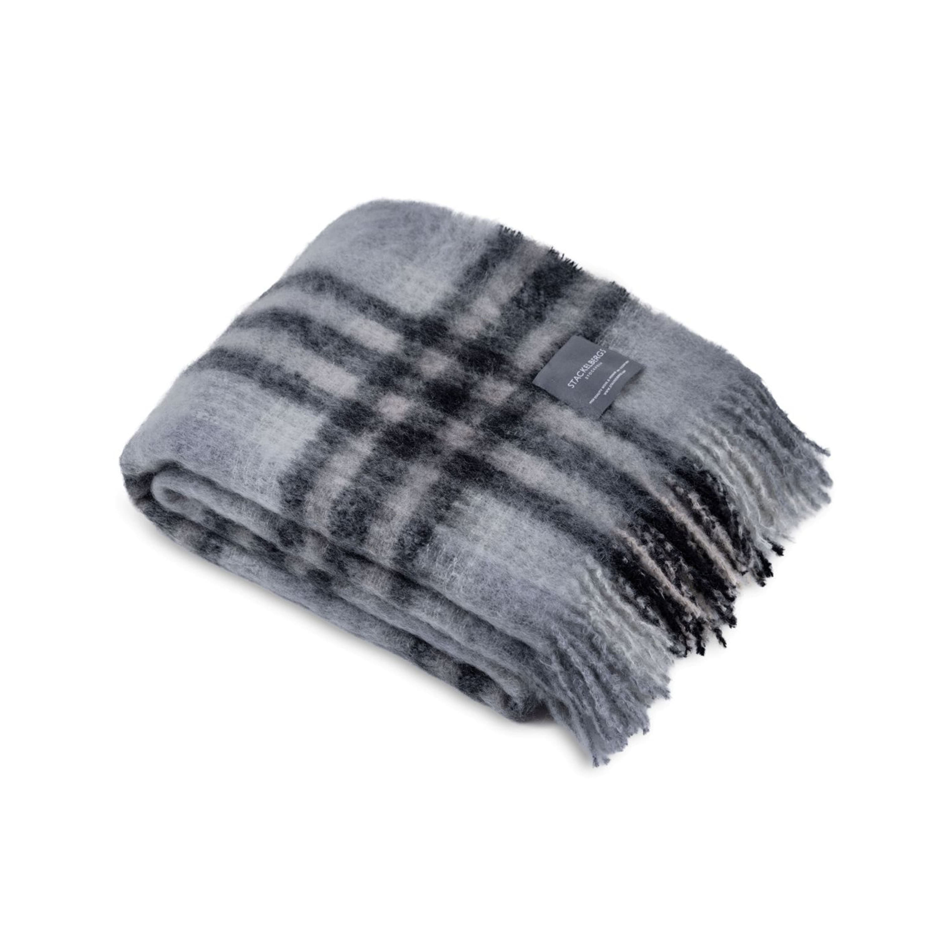 Mohair Torkkupeitto Black & Skiffer Check