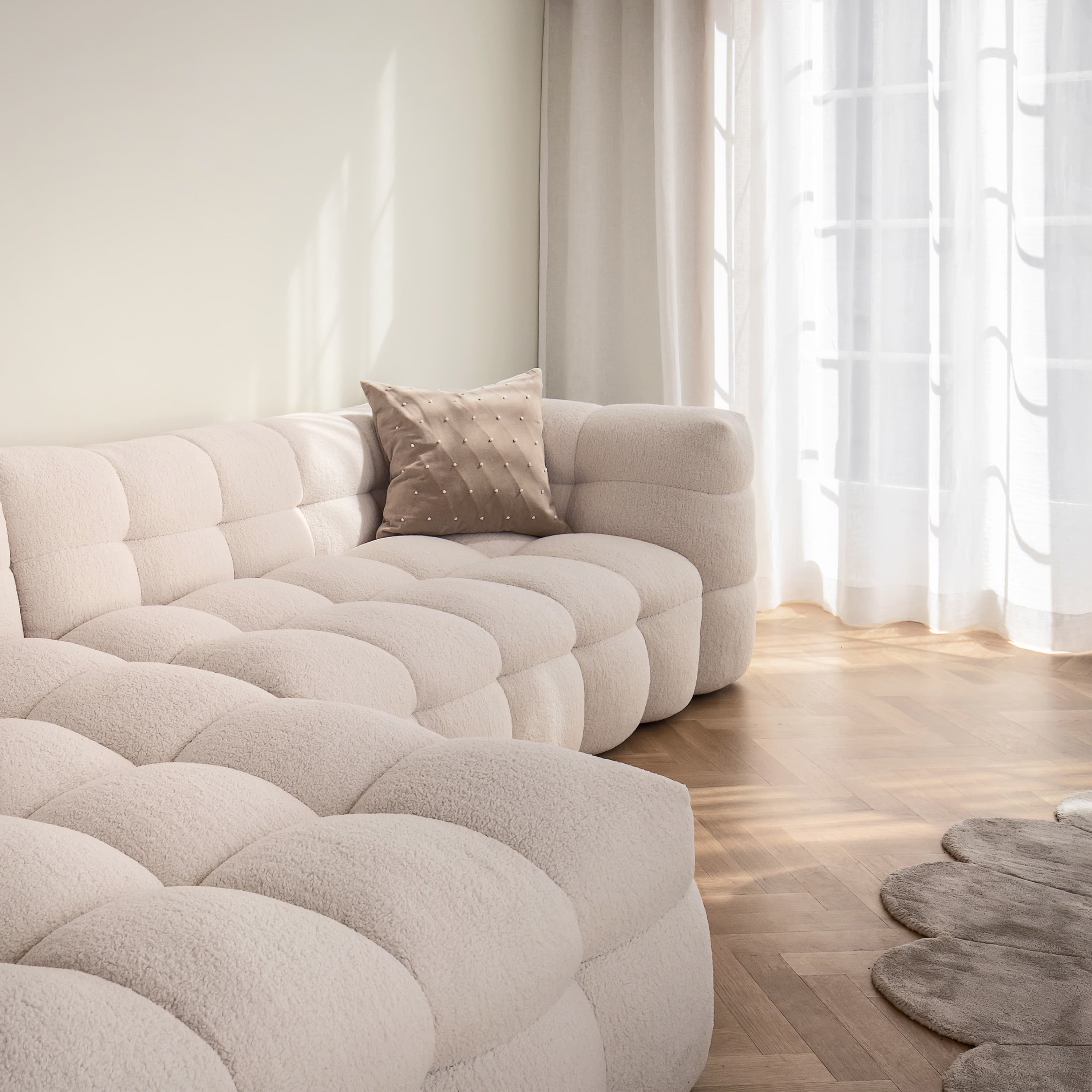 Billie Divaanisohva Vasen Creme Teddy