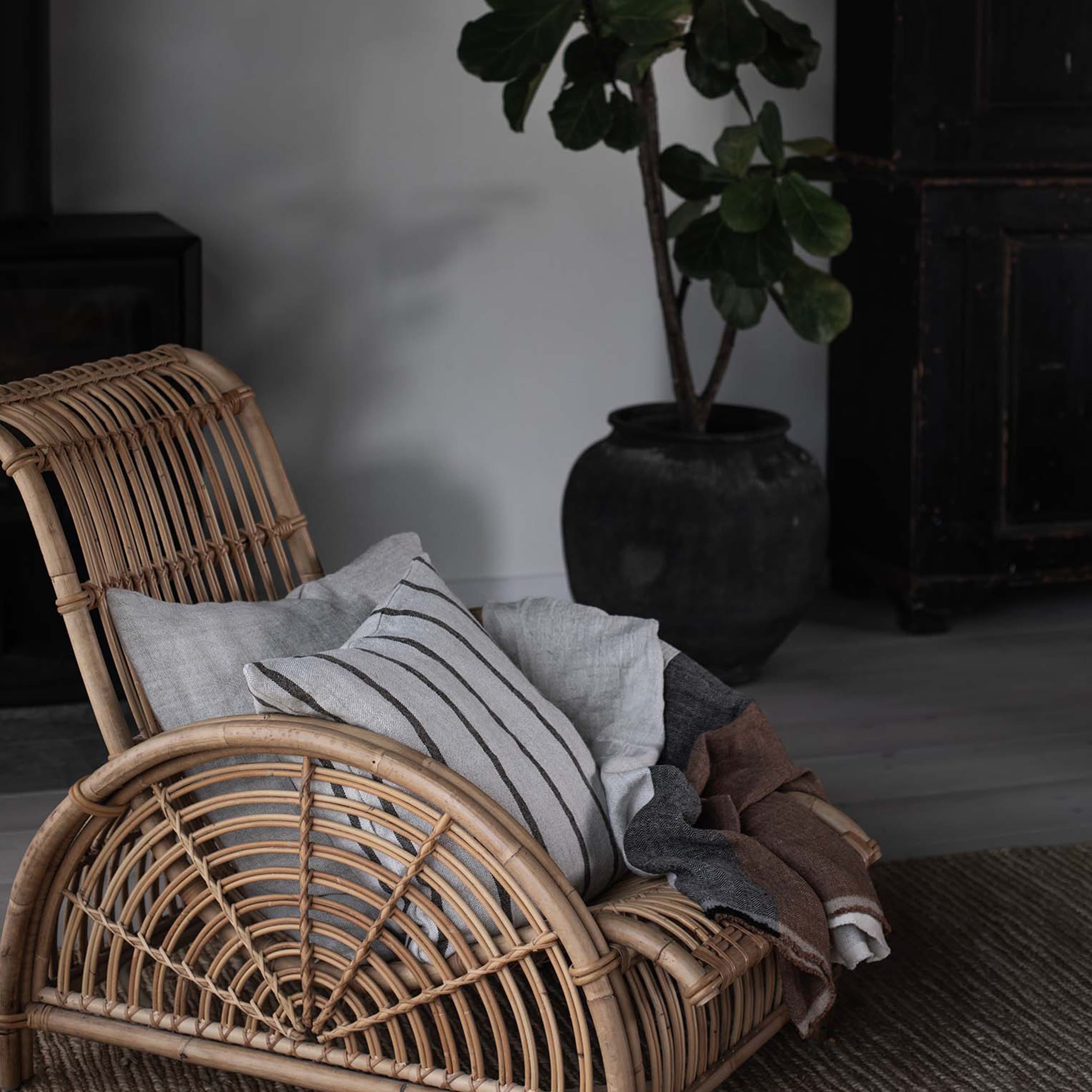 Melvin Tyynynpäällinen Pellava Taupe Stripe 50x50
