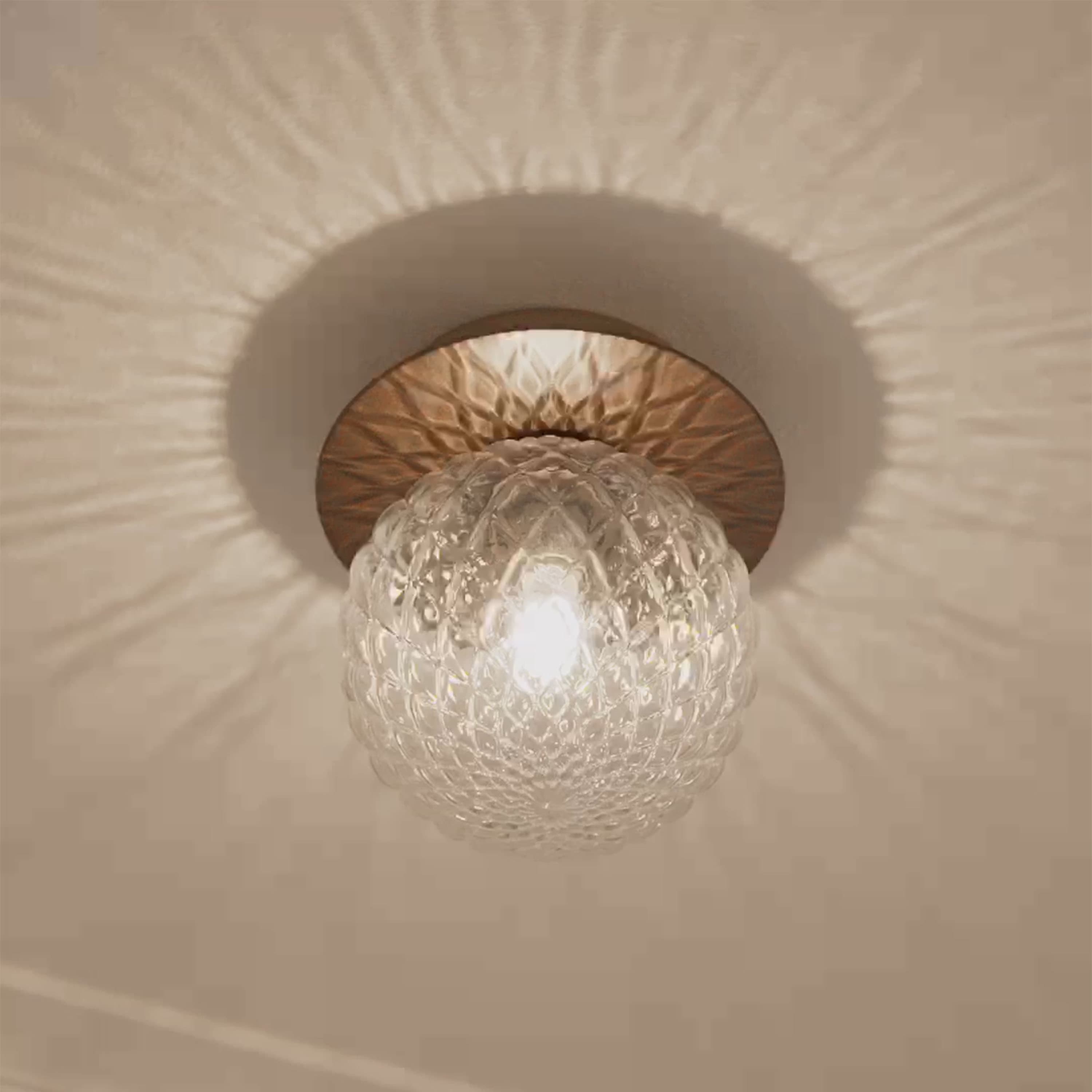 Liila 1 seinä-/kattovalaisin Dark Bronze/Optic Clear Small