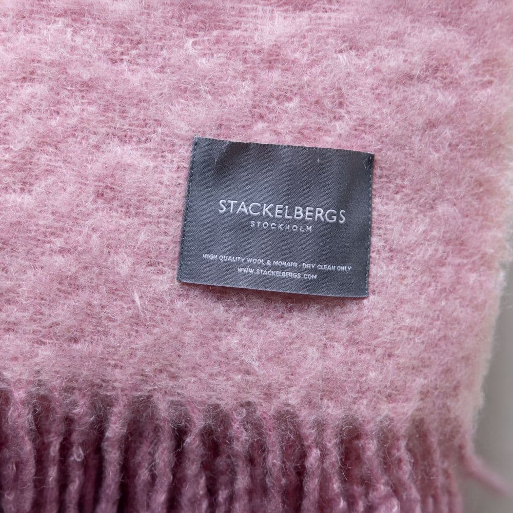 Mohair torkkupeitto mellow rose/brick melange