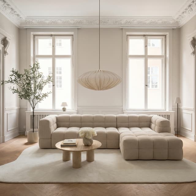 Billie Divaanisohva Oikea Beige Bouclé