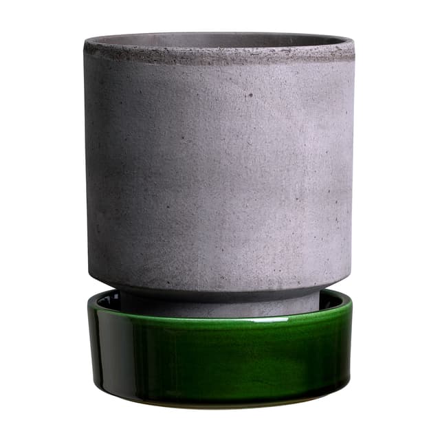 Hoff Ruukku aluslautasella Raw Grey Lasitettu Emerald Green Ø8, 2-kpl