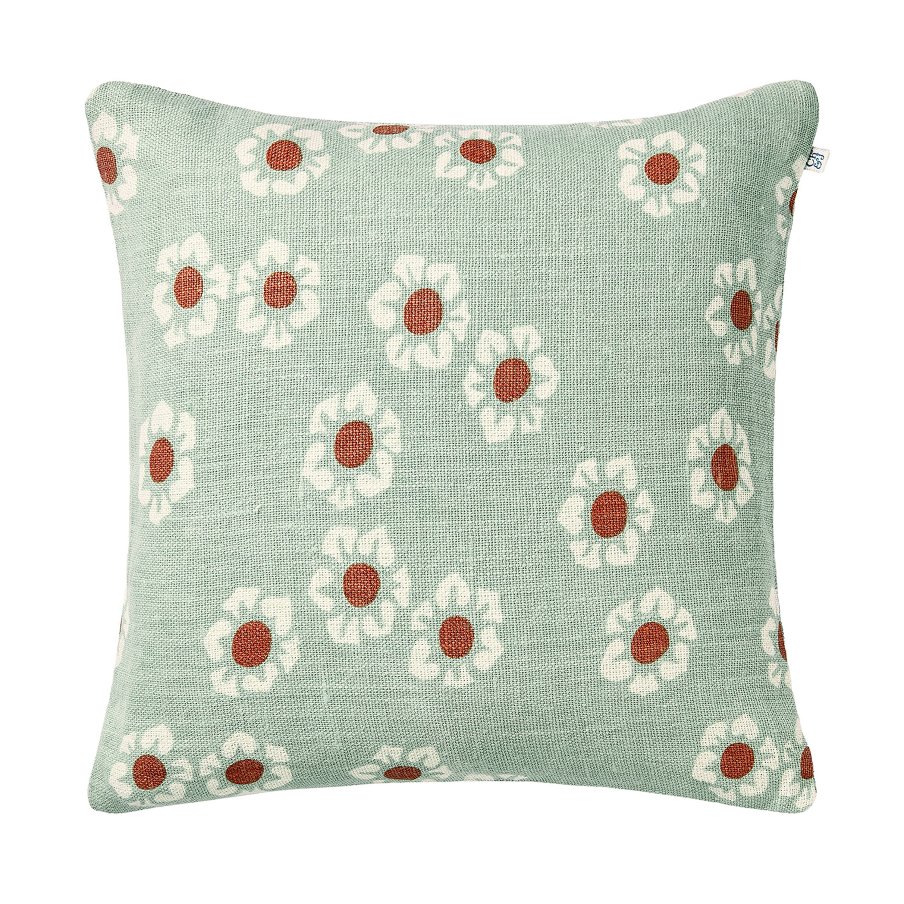 Amina Putevar Lin Aqua/Apricot Orange 50x50