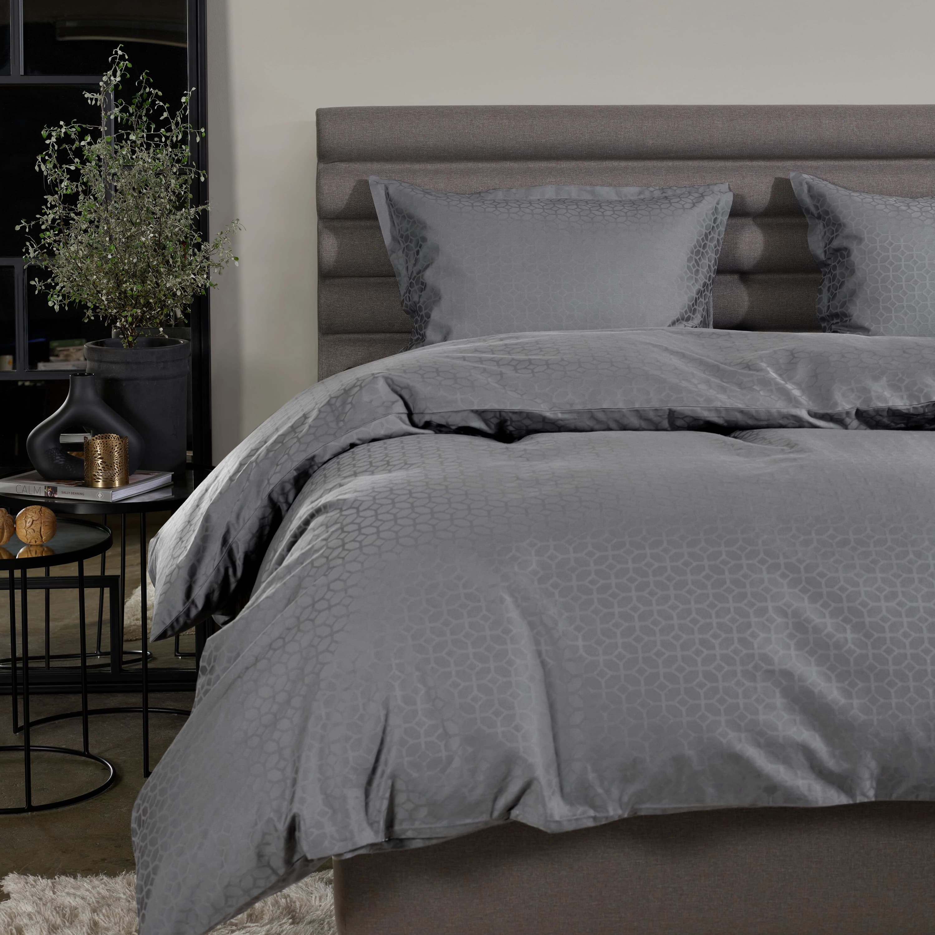 Satin Luxe Jacquard Pussilakana Antrasiitti 150x210