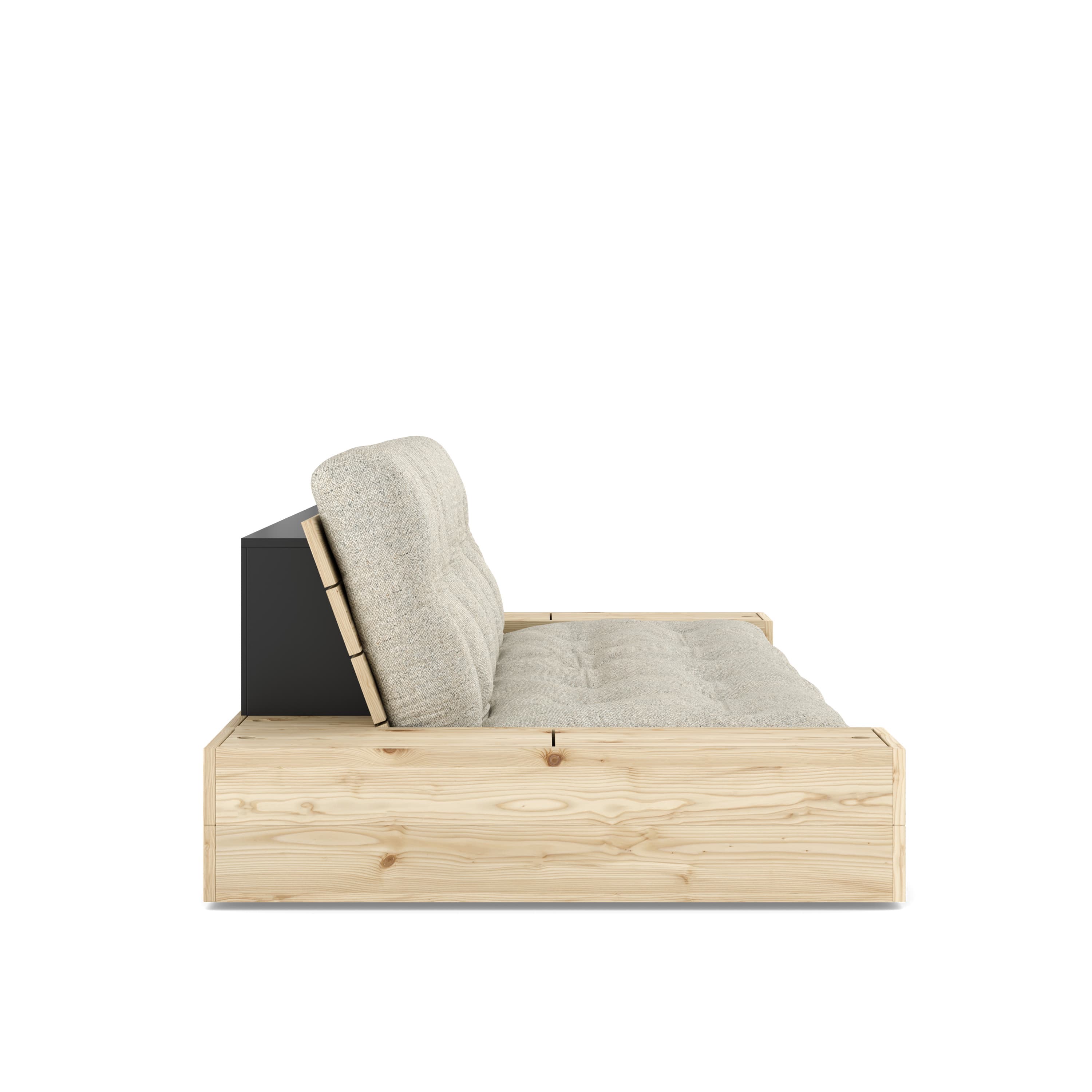 Base Sidebox Vuodesohva Clear Lacquered/Soft Chalk