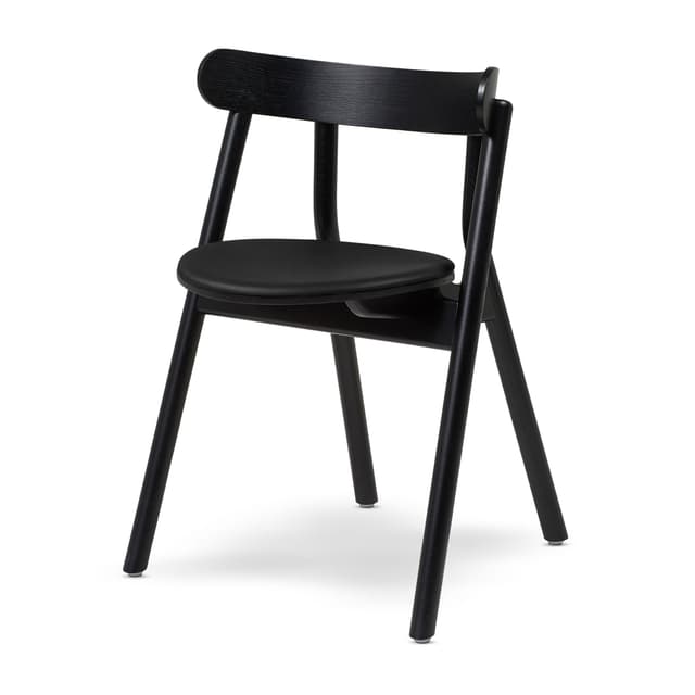 Oaki Ruokatuoli Black Leather/Black Oak