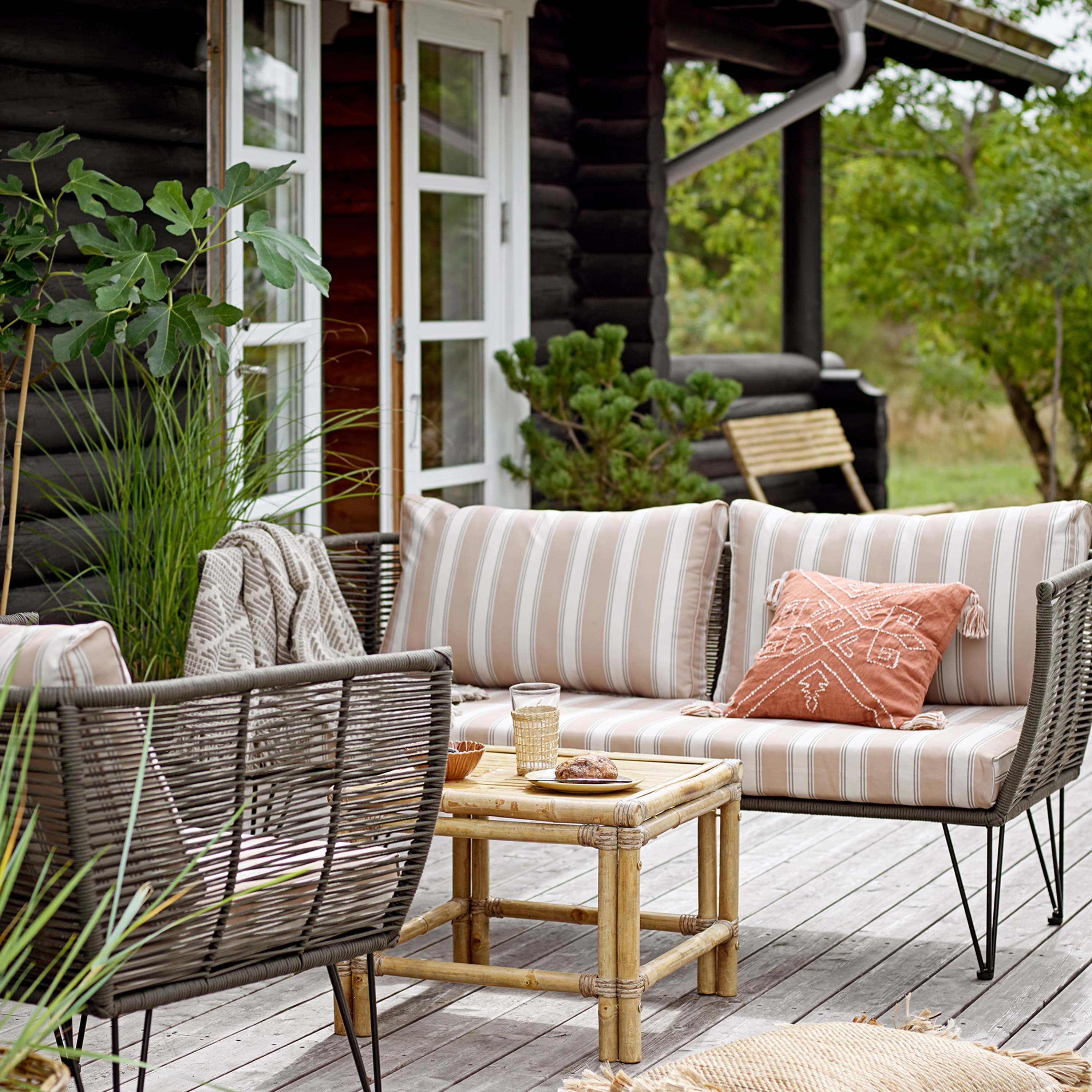 Mundo Lounge-sohva Stripe Green 175 cm