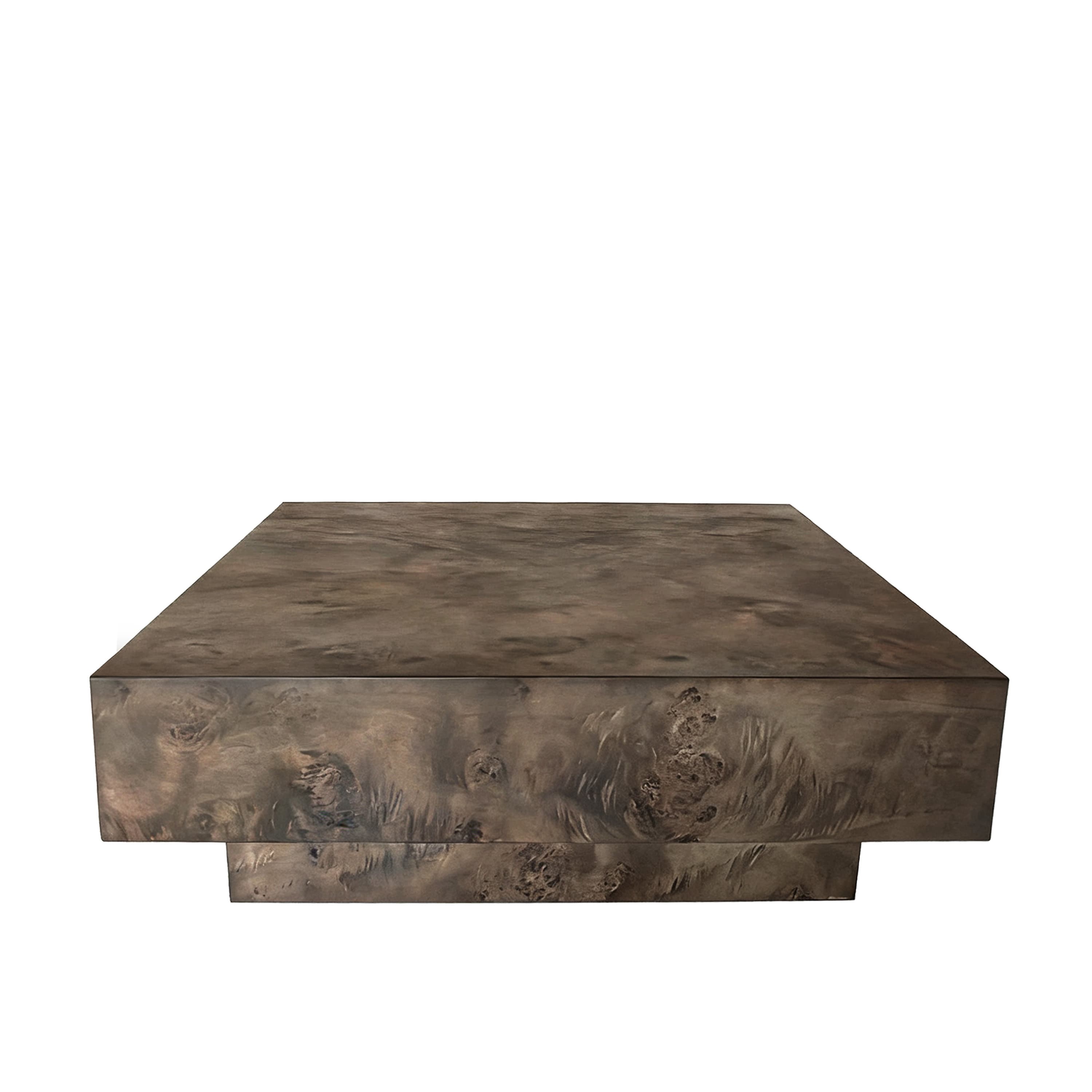 Poppy Sohvapöytä Ruskeaksi petsattu Poppelipuu 90x90