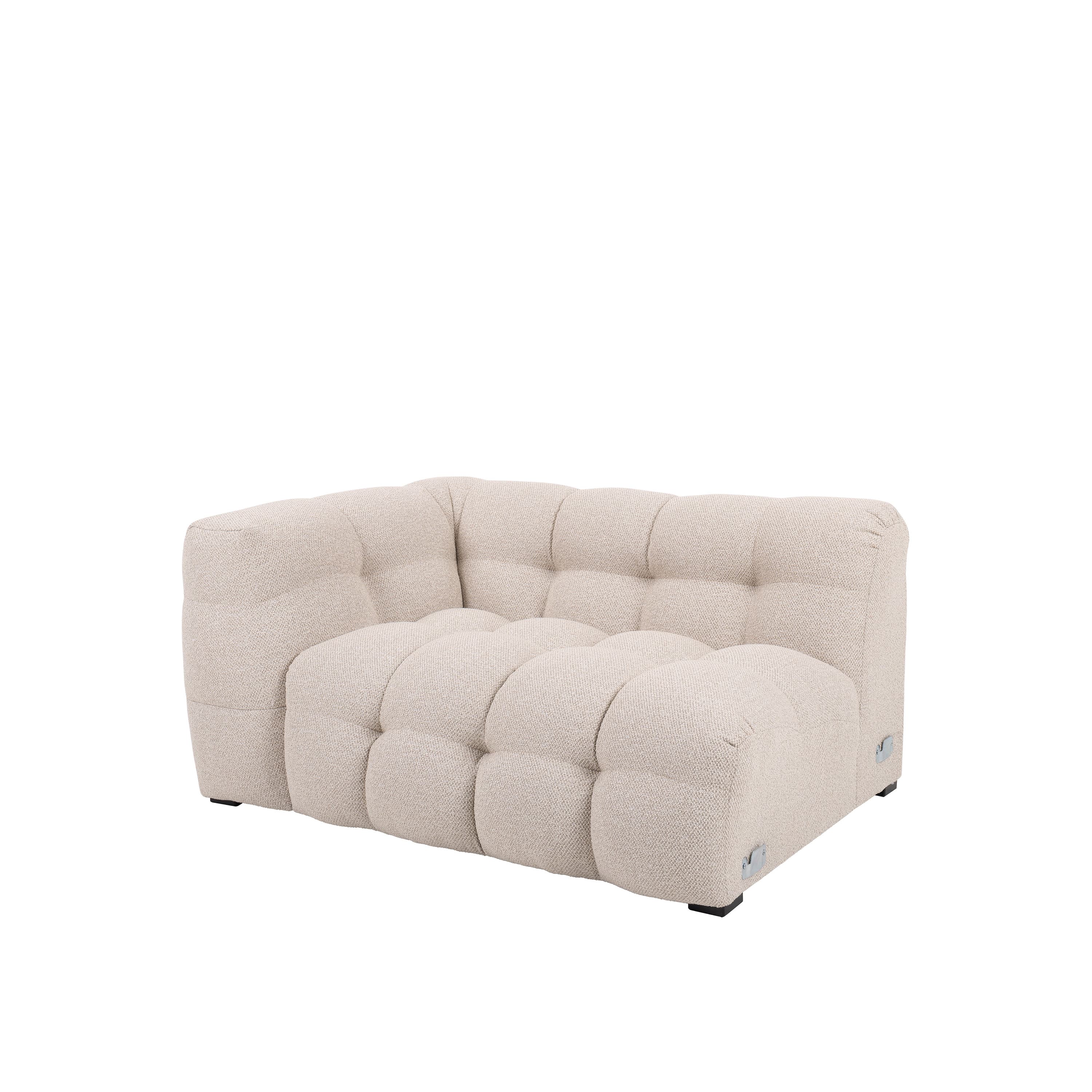Billie 1.5-istuttava Sivumoduuli Vasen Käsinoja Beige Bouclé 141cm