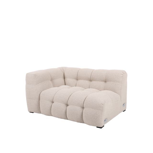 Billie 1.5-istuttava Sivumoduuli Vasen Käsinoja Beige Bouclé 141cm