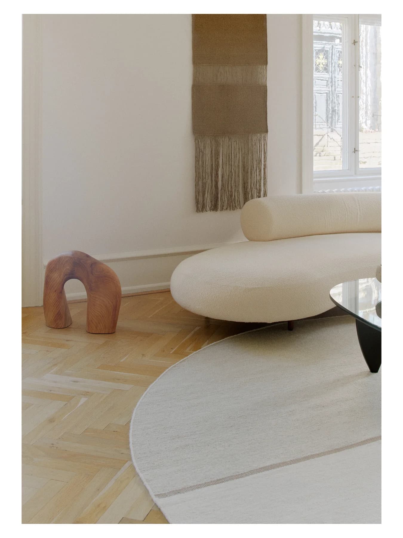 Magnetize pyöreä villamatto beige ø250
