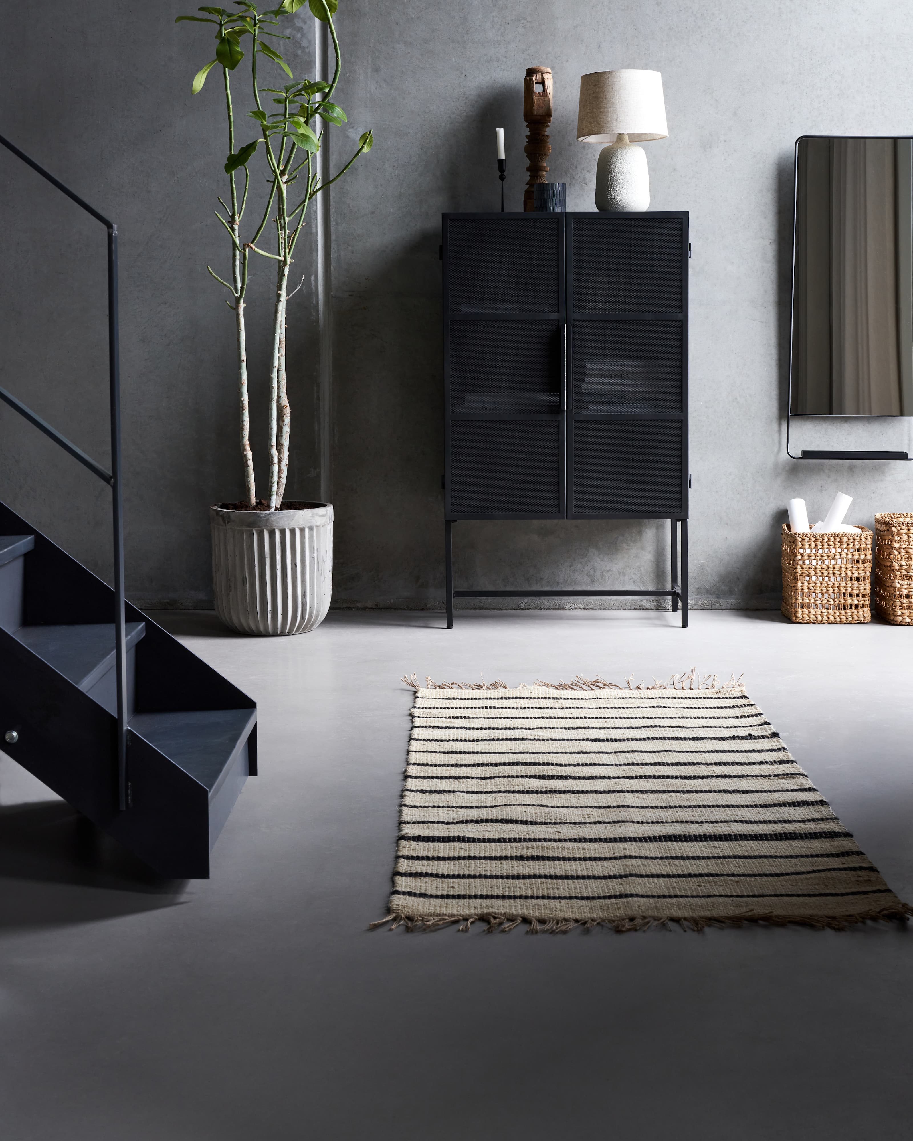 Sima Kävelymatto Juutti Musta/Luonto 200x90