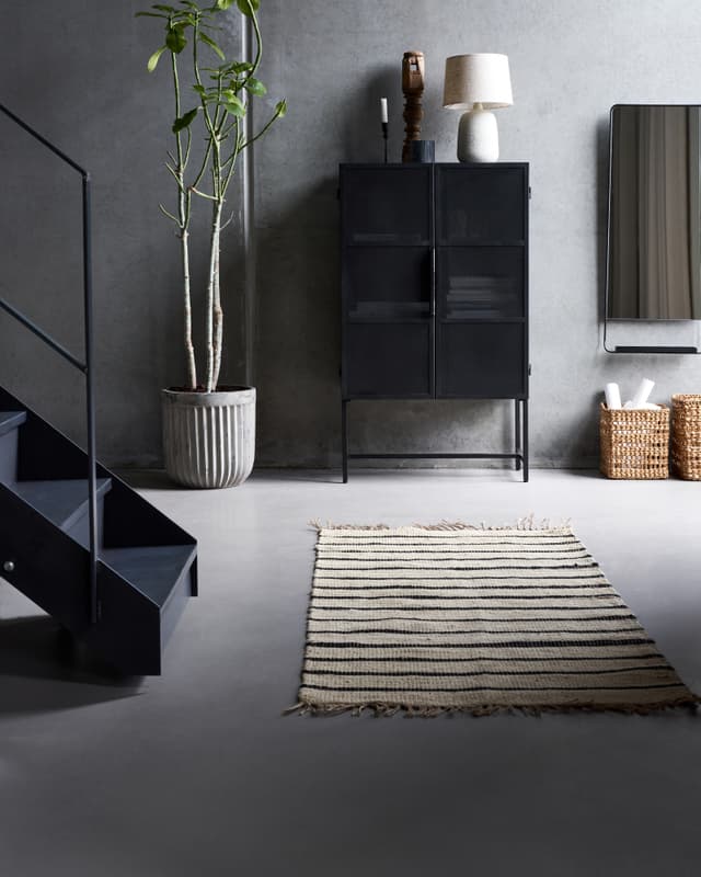 Sima Kävelymatto Juutti Musta/Luonto 200x90