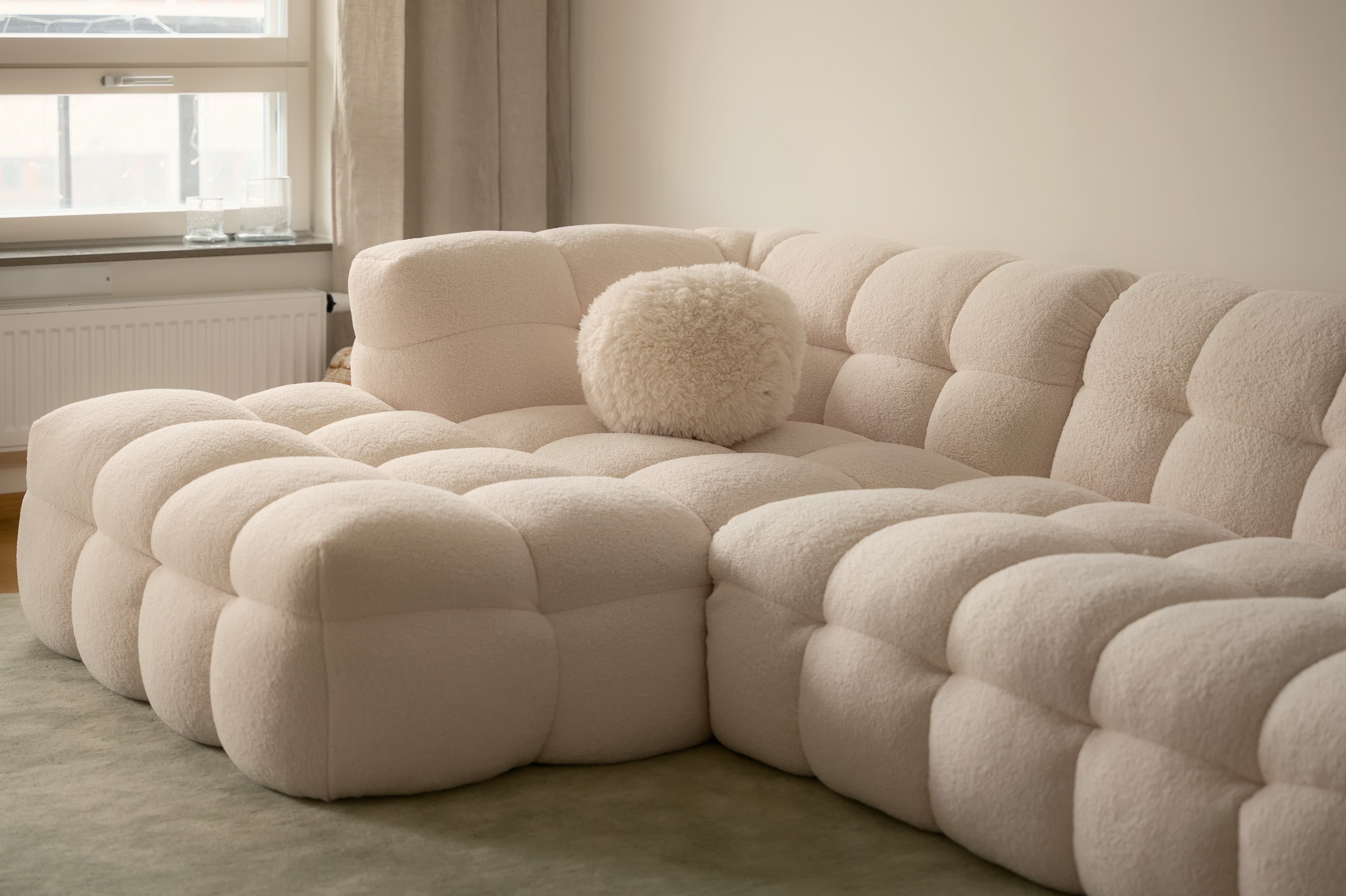 Billie Divaanisohva Vasen Creme Teddy