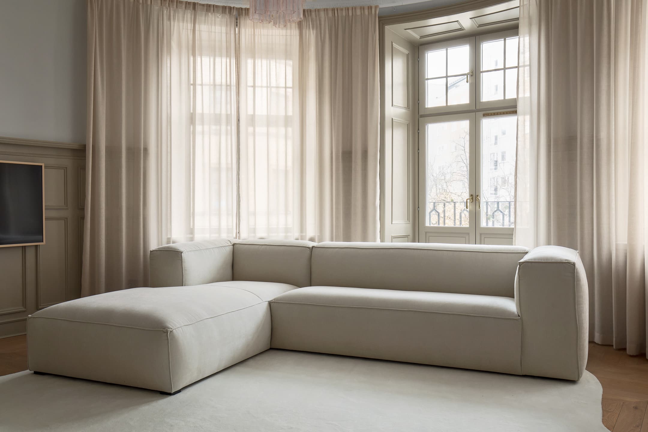 Luca Divaanisohva Vasen Creme 309cm