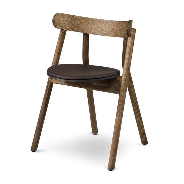 Oaki Ruokatuoli Brown Leather/Smoked Oak