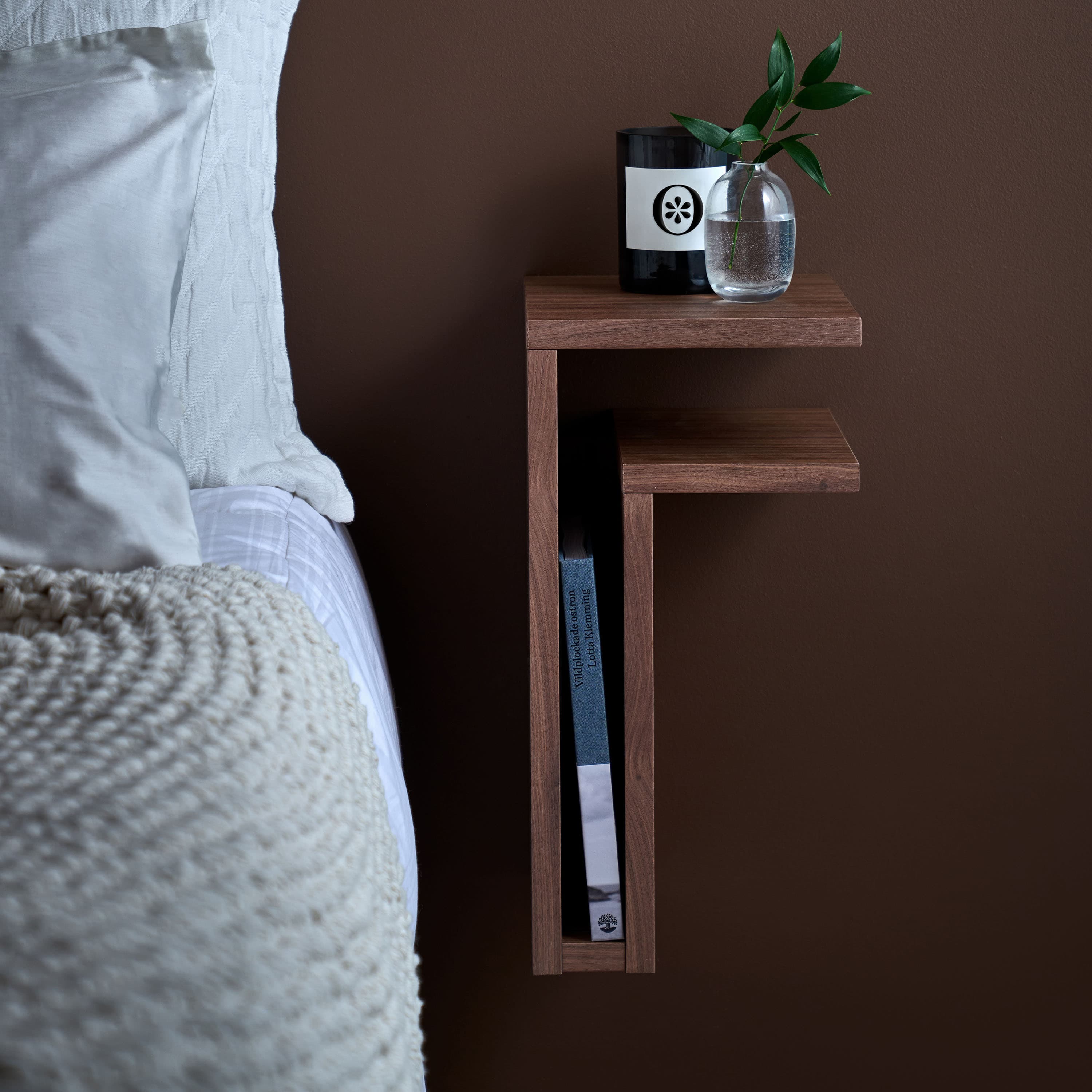 F-Shelf Right Yöpöytä Pähkinä