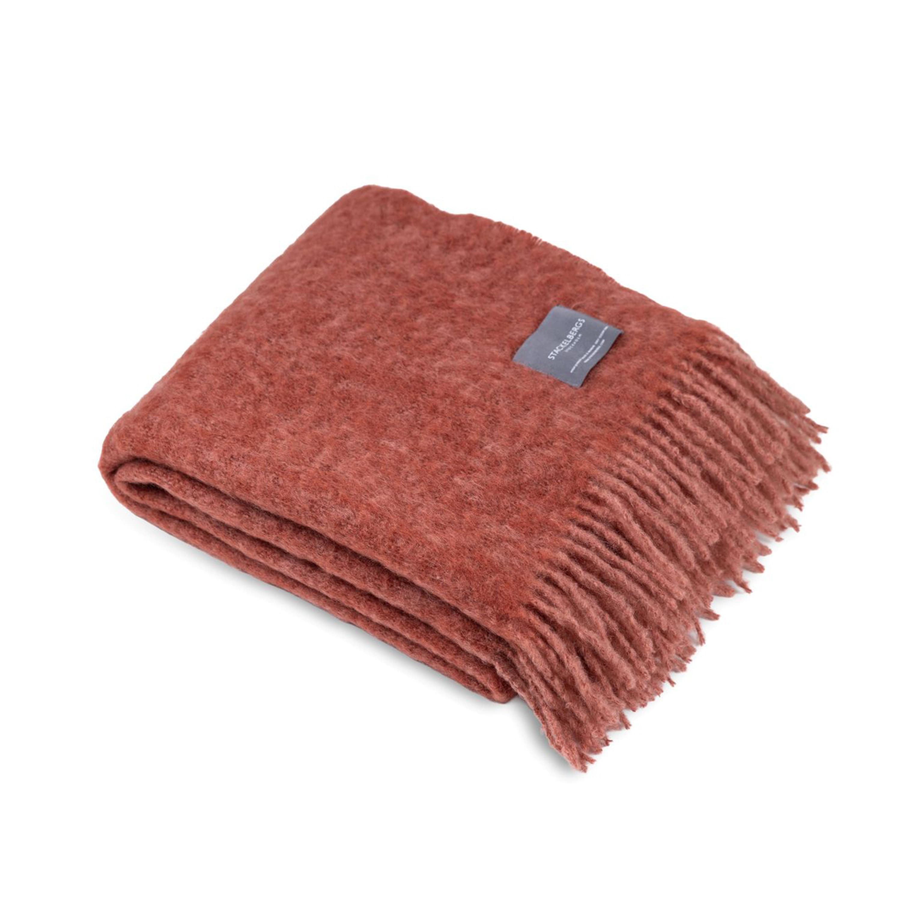 Mohair torkkupeitto mellow rose/brick melange