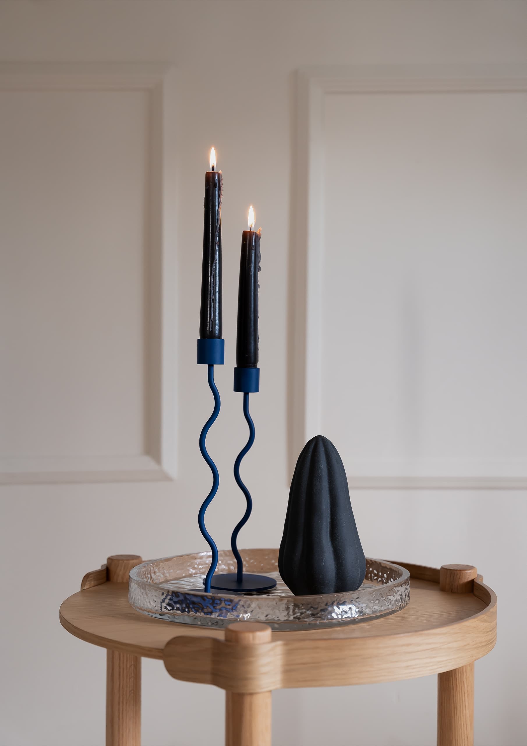 Curved Kynttilänjalka Black 23cm