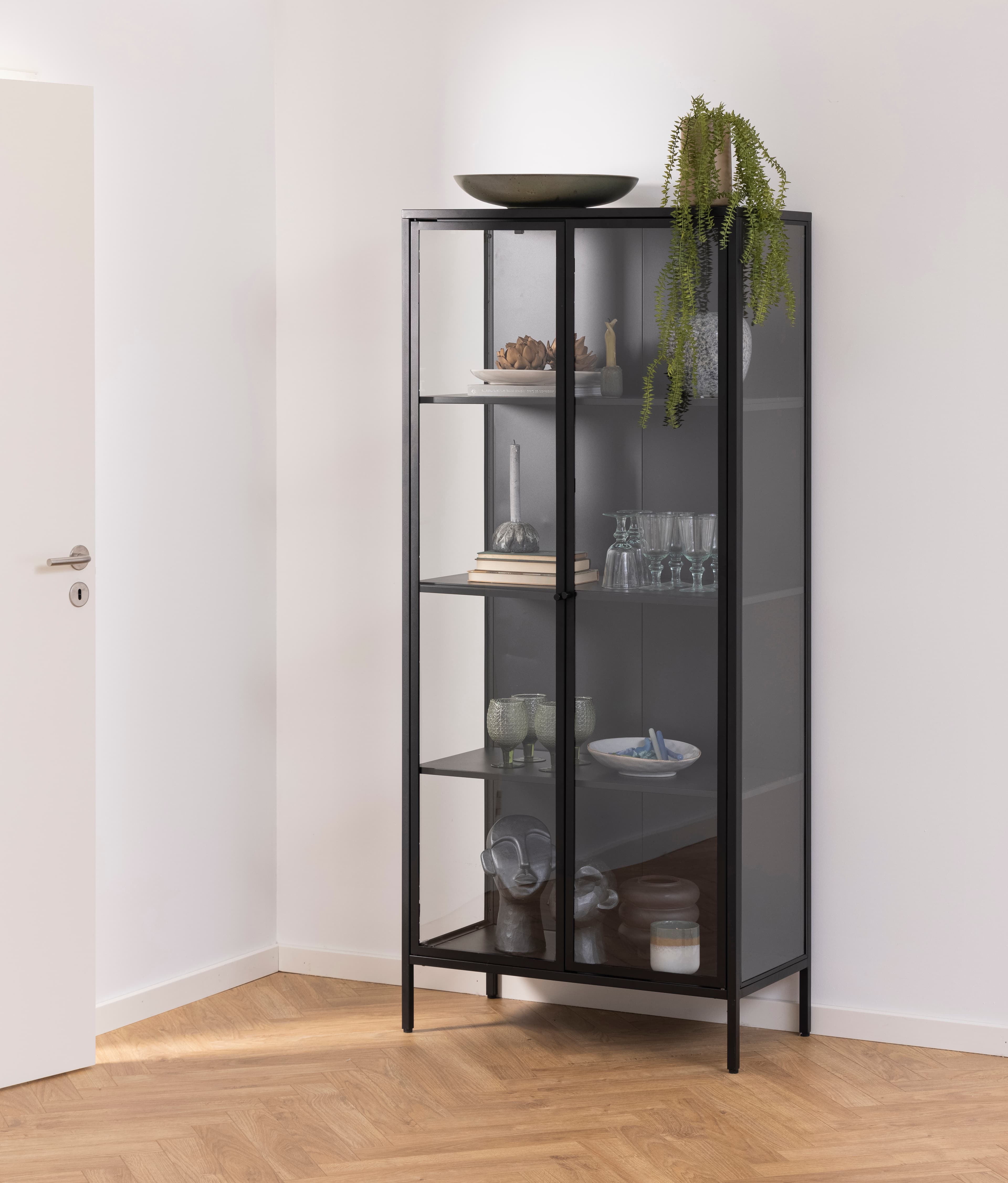 Neah Vitriinikaappi Black 180 cm