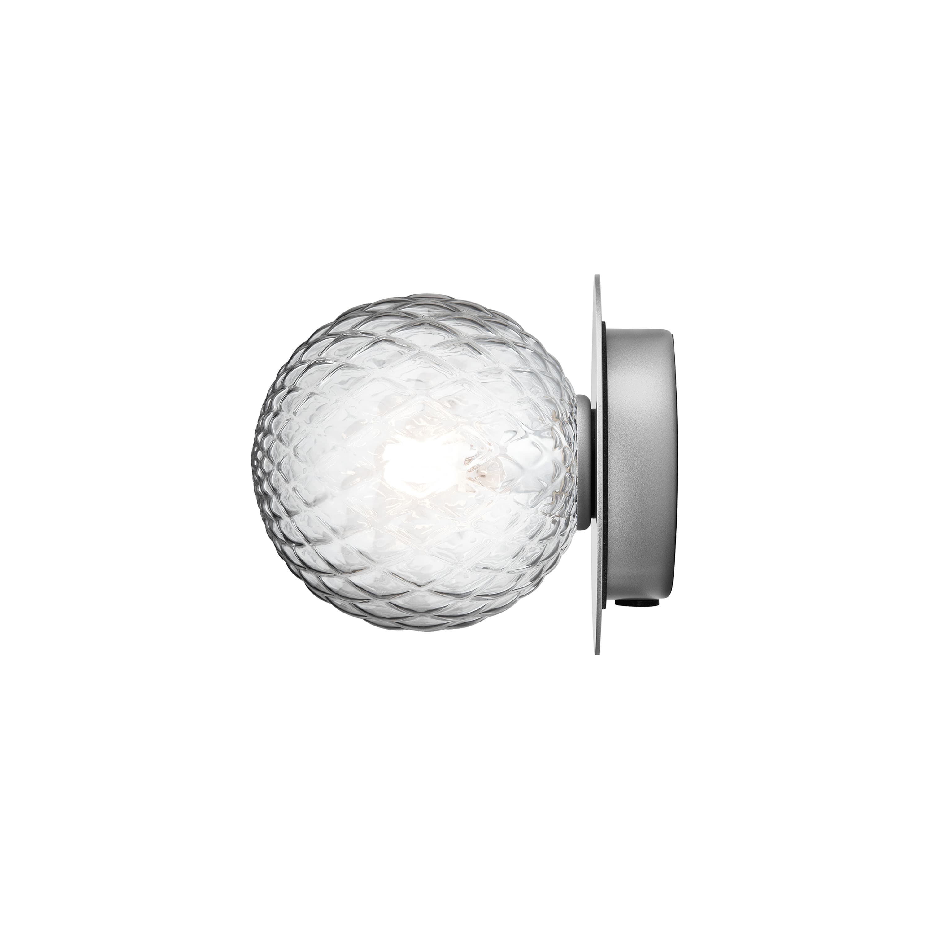 Liila 1 seinä-/kattovalaisin Light Silver/Optic Clear Small