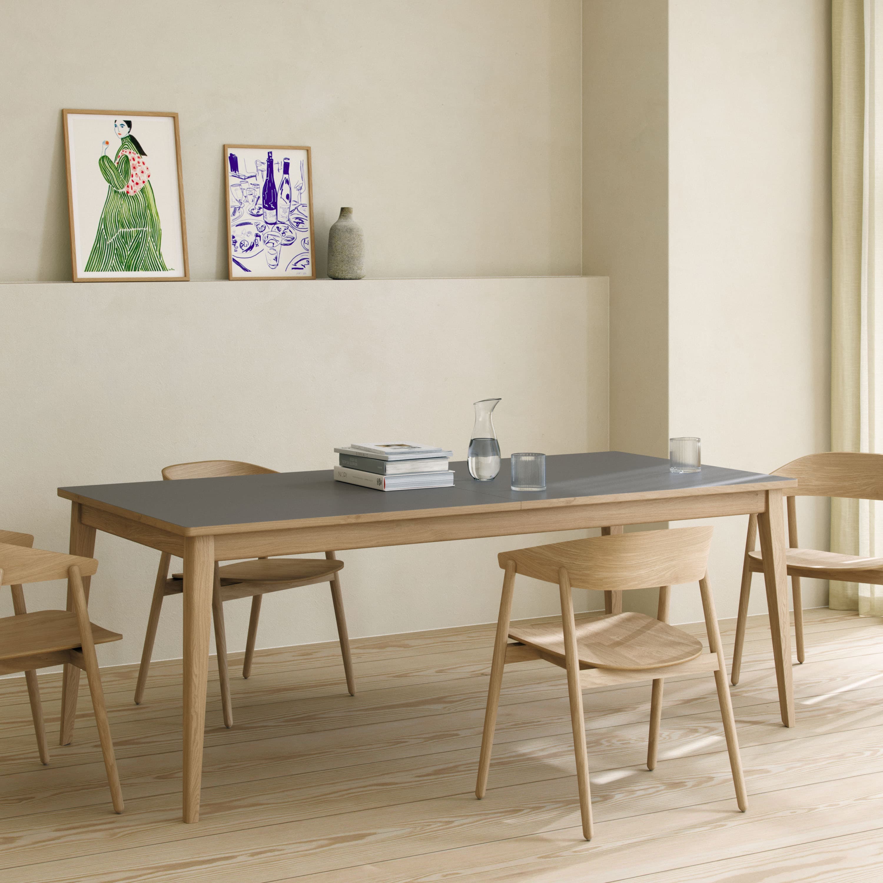 T3 Ruokapöytä Tammi/Grigio Londra 200x95