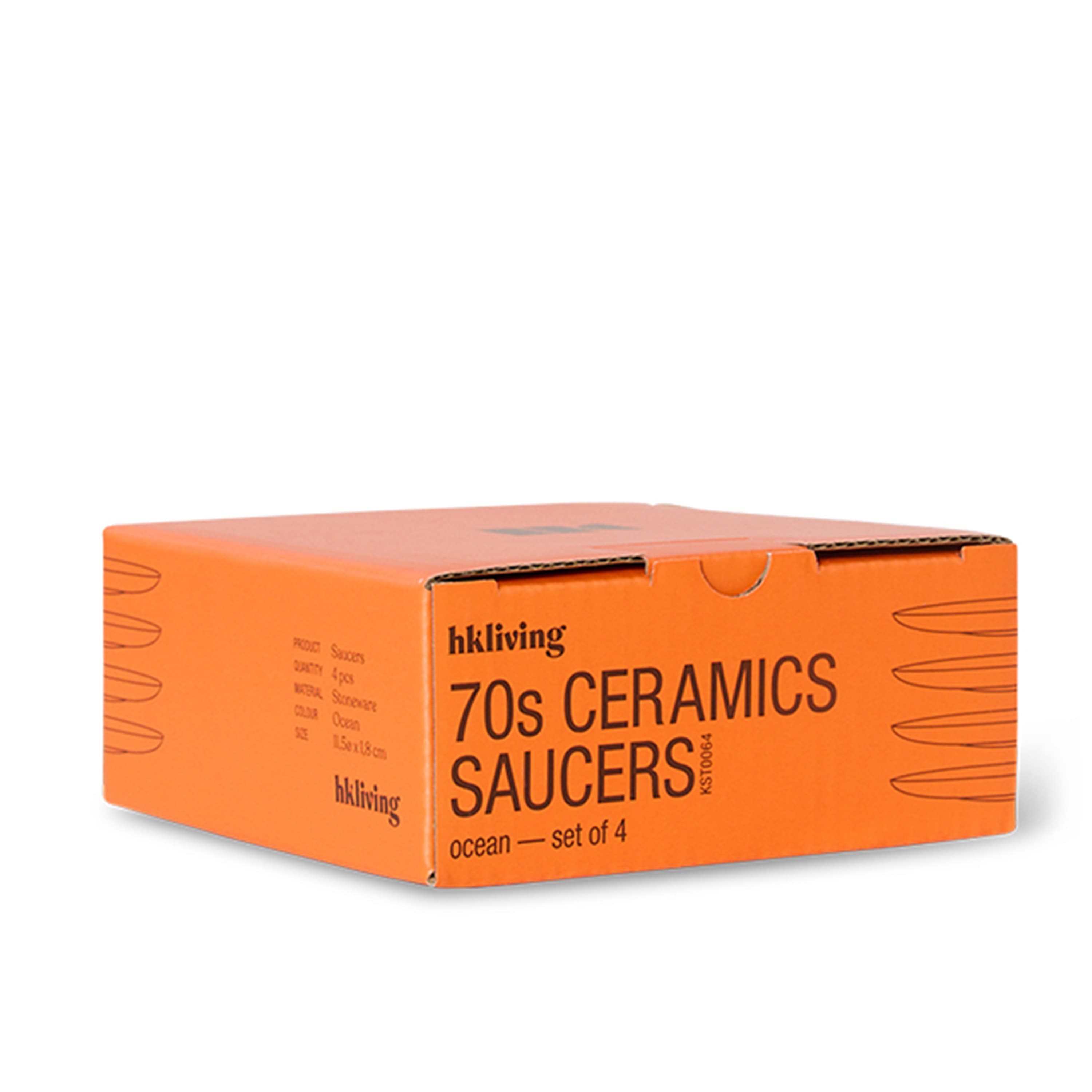 70s Ceramics Lautanen Ocean 4-pack